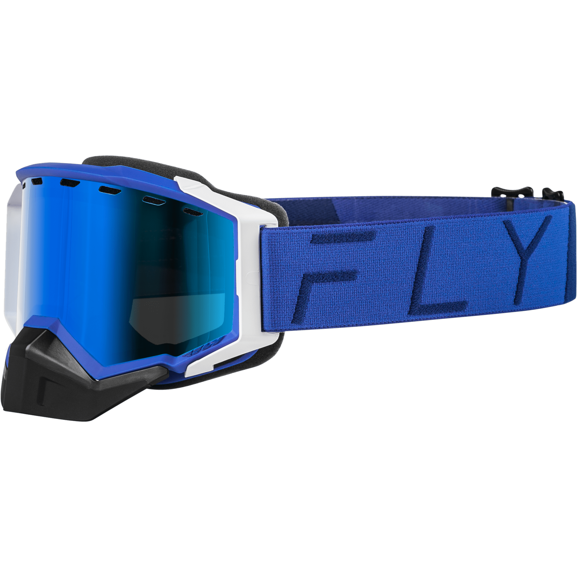 FLY RACING ZONE PRO SNOW GOGGLE BLUE W/ BLUE MIR/PLRZD SMOKE LENS