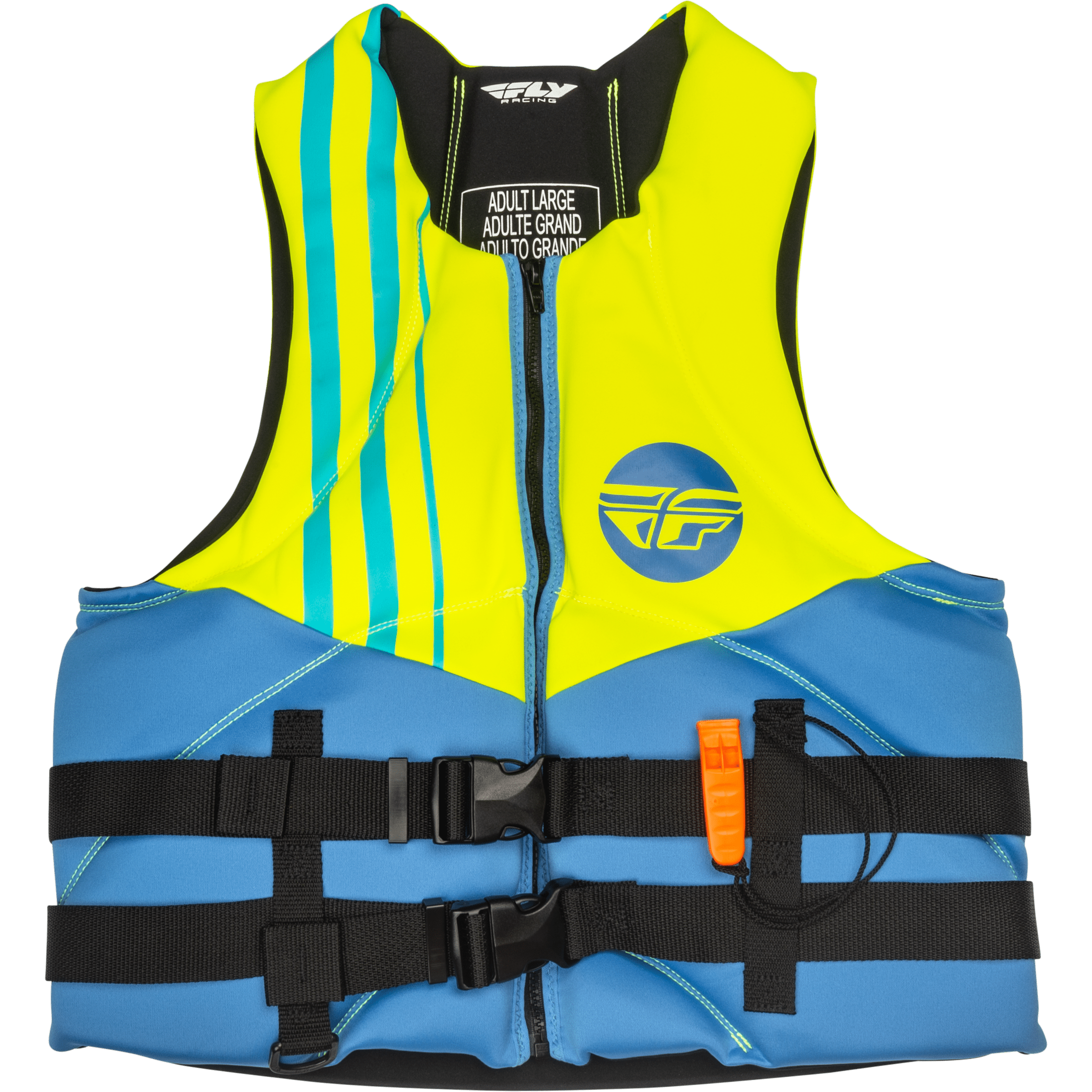 FLY RACING NEOPRENE FLOTATION VEST BLUE/HI-VIS/TEAL 2X