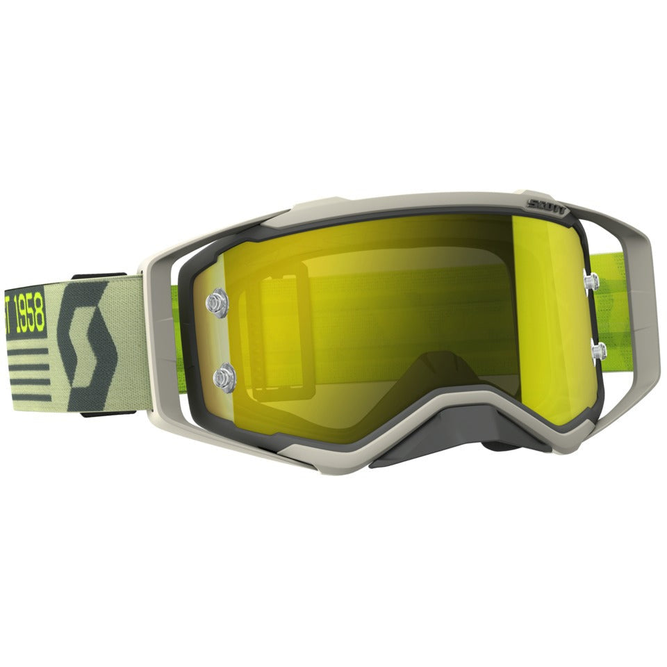 SCOTT PROSPECT GOGGLE GREY/BEIGE W/YELLOW CHROME LENS