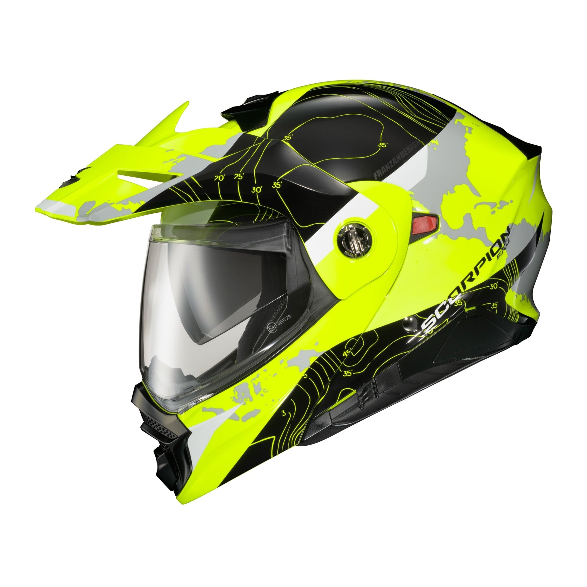 SCORPION EXO EXO-AT960 MODULAR HELMET TOPOGRAPHIC HI-VIS/BLACK XL