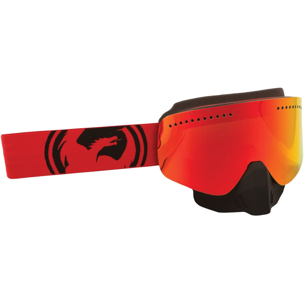 DRAGON NFX GOGGLE RED/BLACK SPLIT W/RED ION. LENS