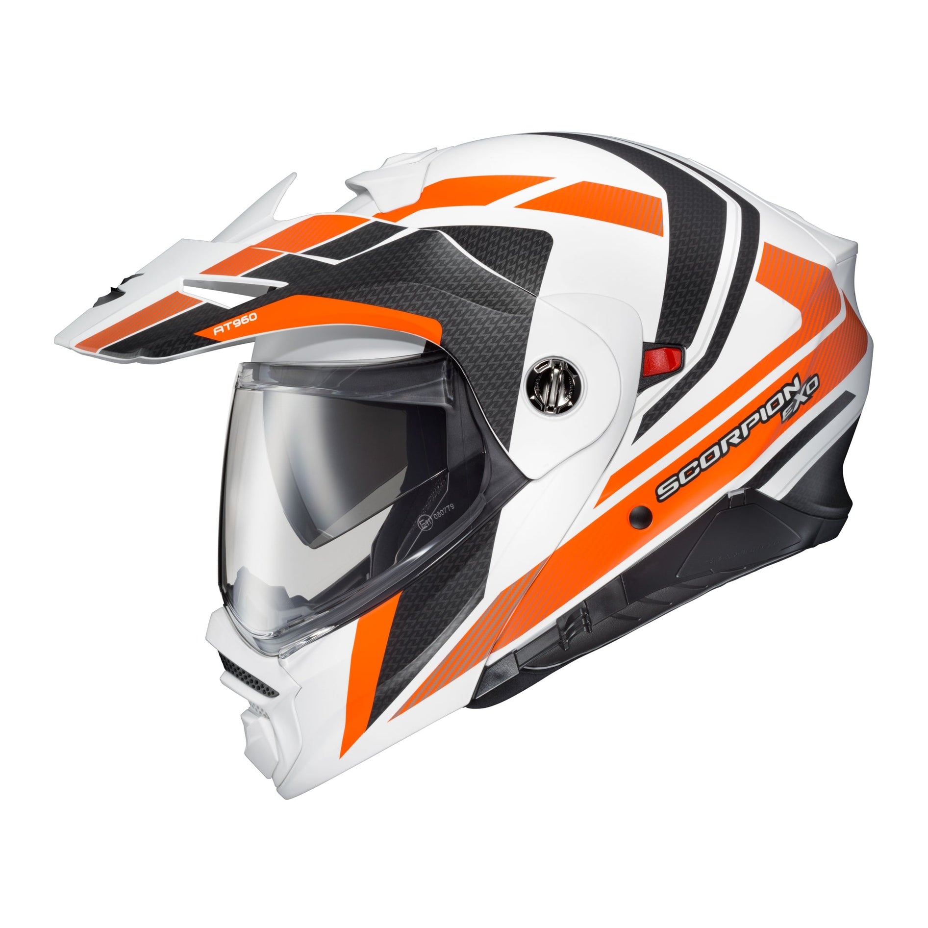 SCORPION EXO EXO-AT960 MODULAR HELMET HICKS WHITE/ORANGE XL
