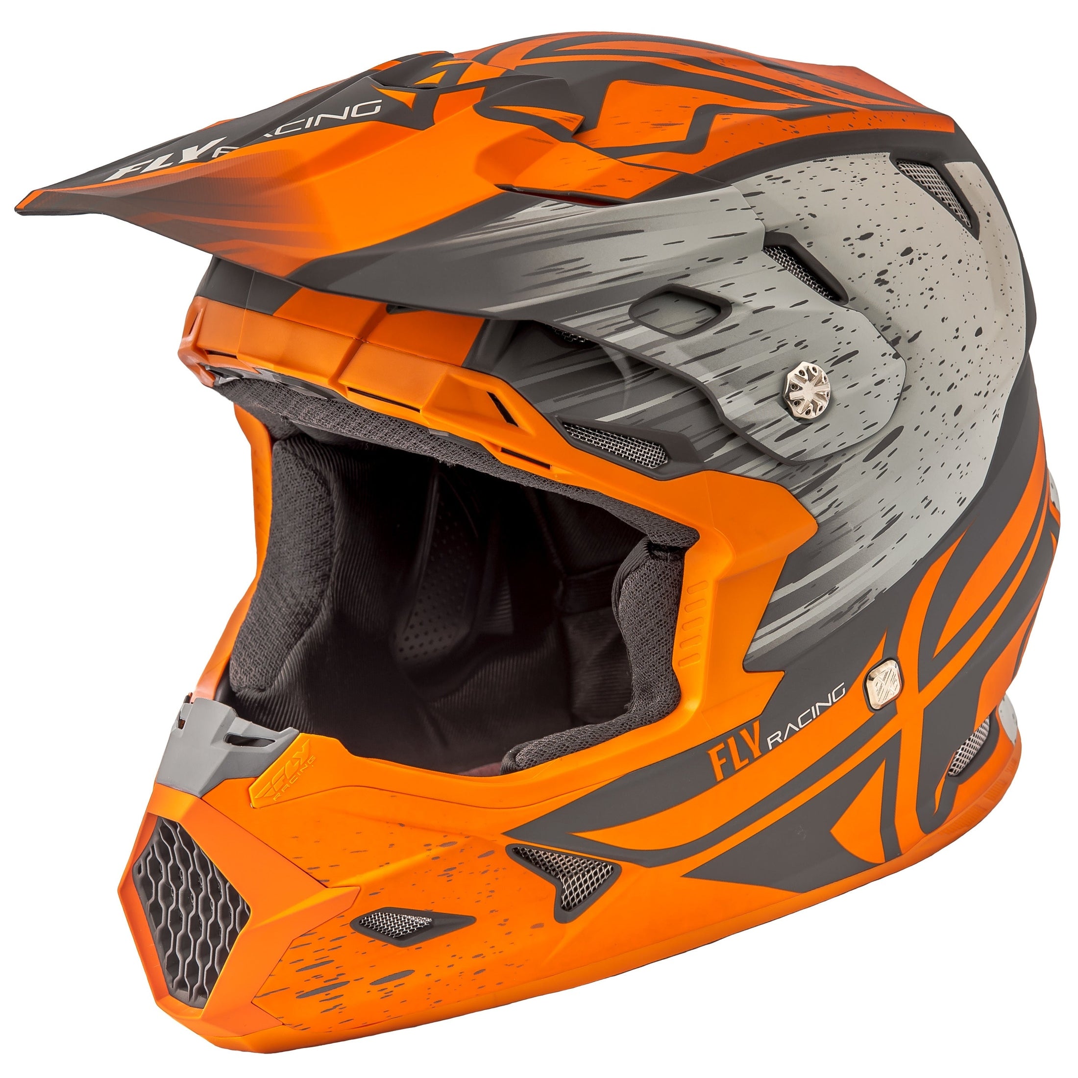 FLY RACING TOXIN RESIN HELMET MATTE ORANGE/KHAKI LG