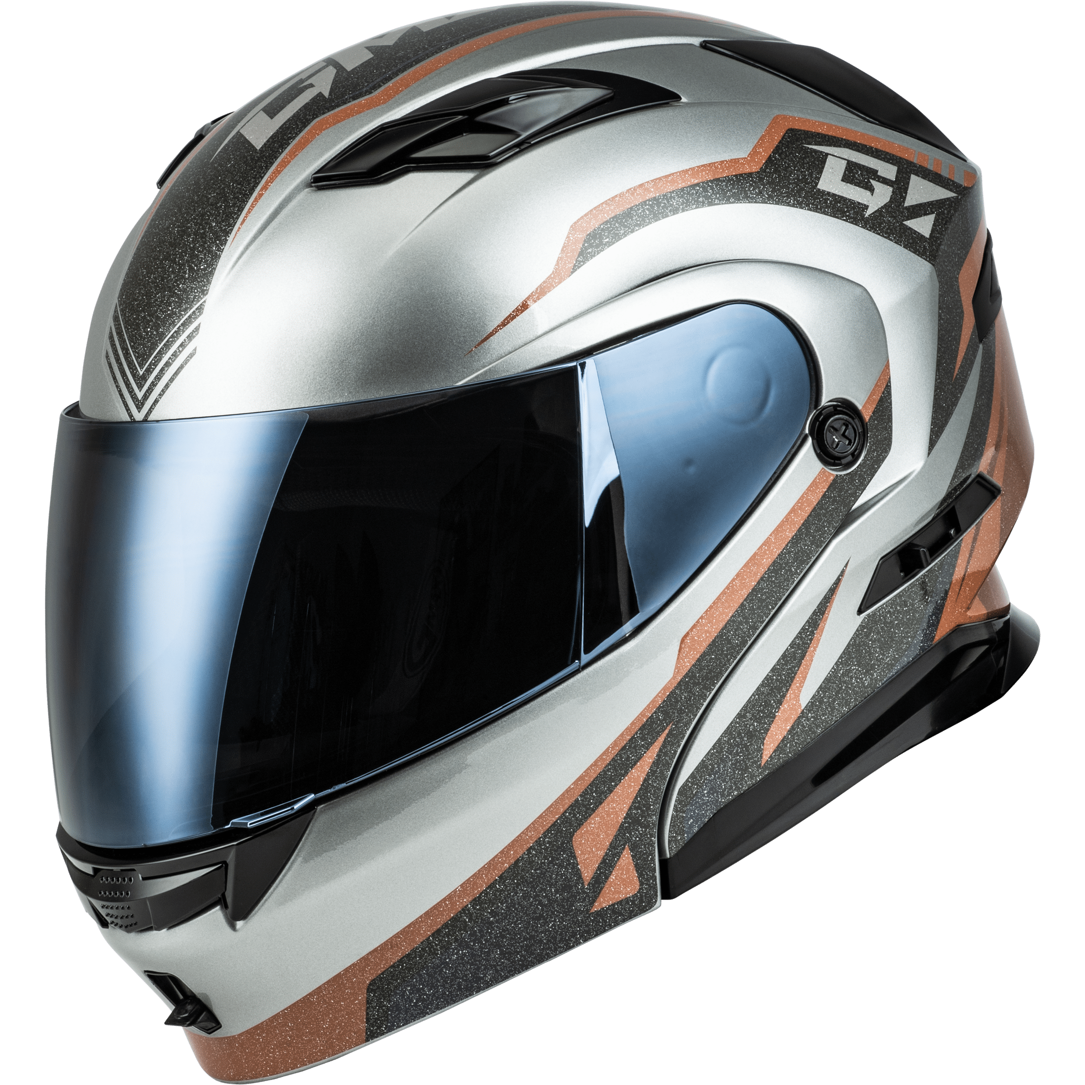 GMAX MD-01 VOLTA HELMET GREY/BLACK/COPPER METALLIC 3X
