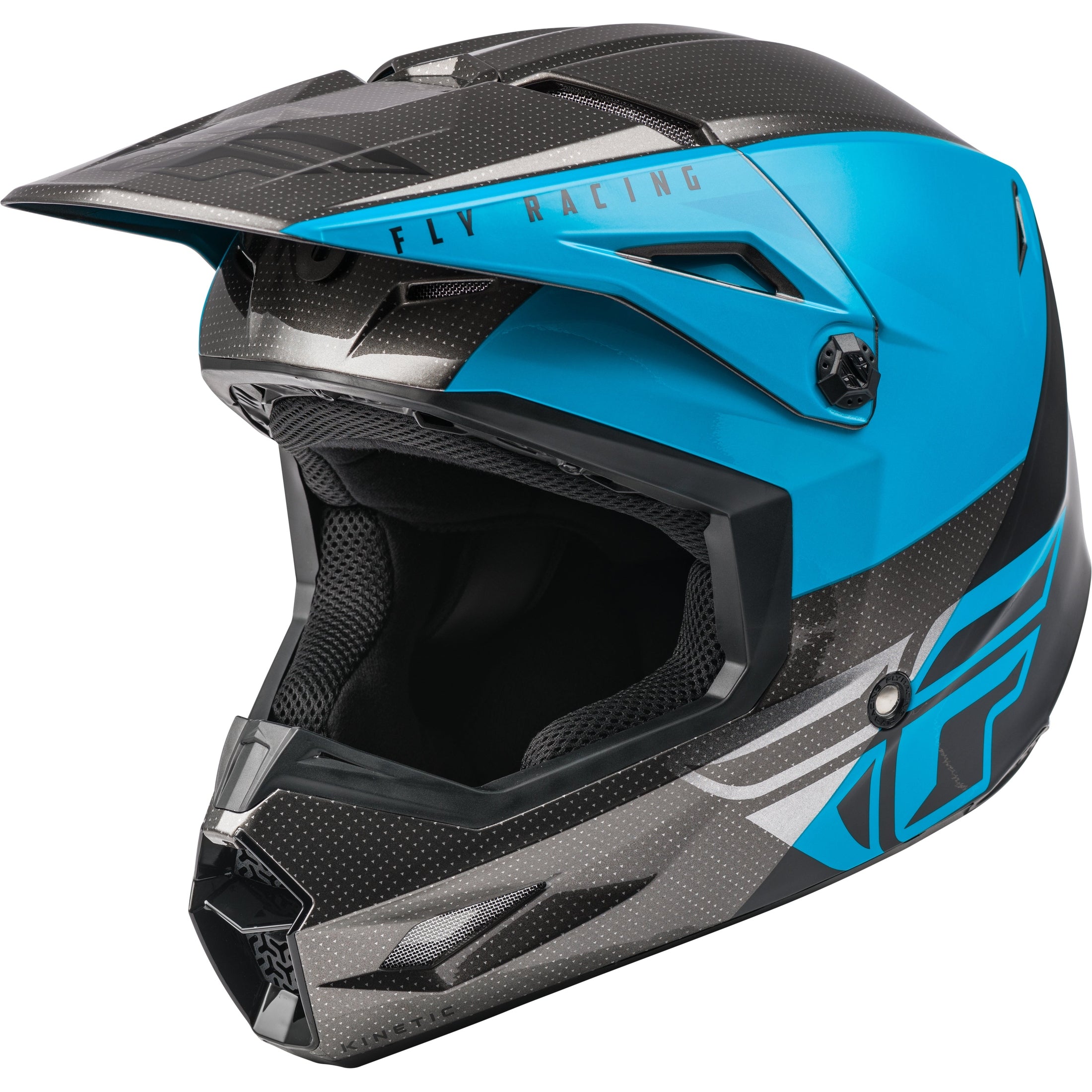 FLY RACING KINETIC STRAIGHT EDGE HELMET BLUE/GREY/BLACK 2X