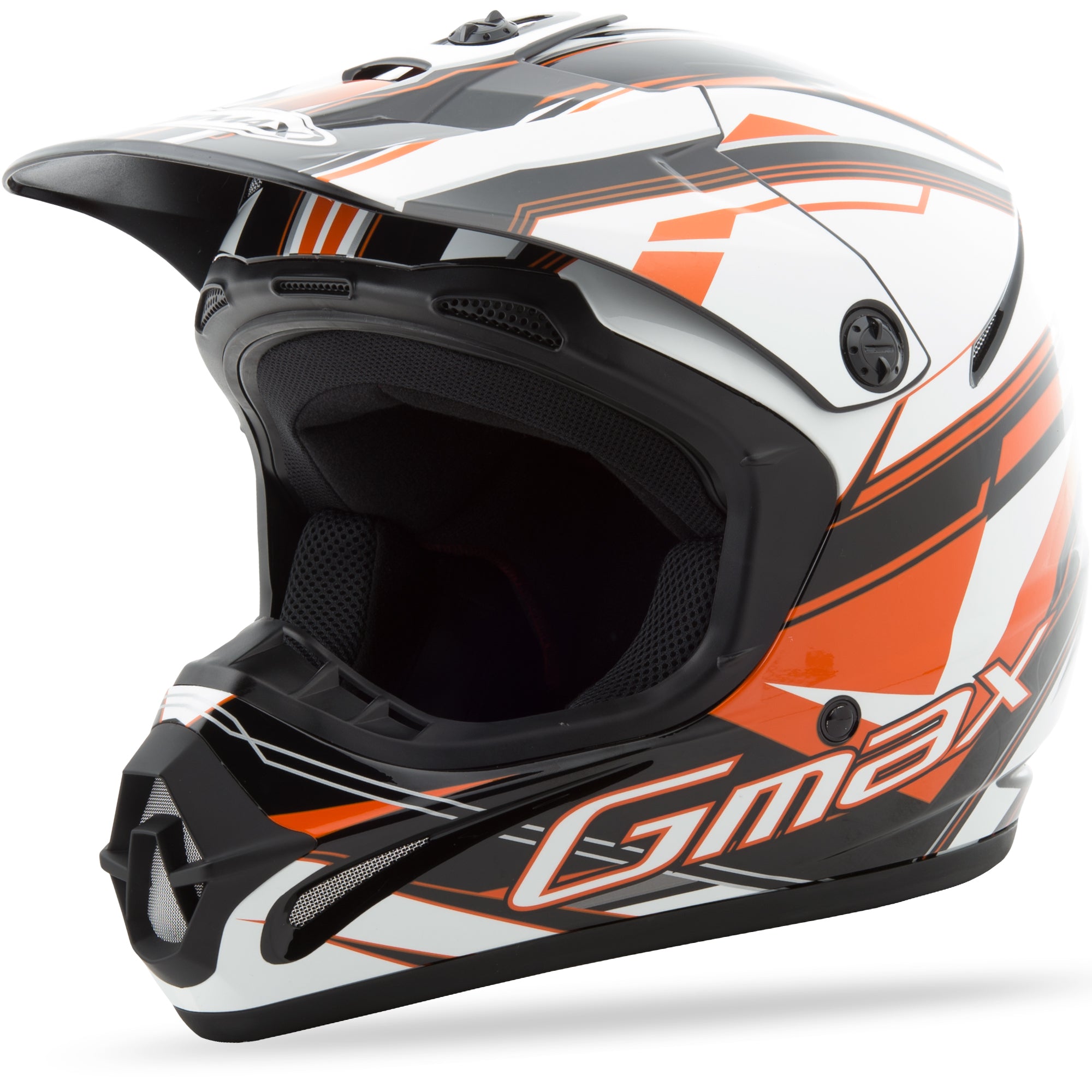 GMAX GM46.2X TRAXXION HELMET BLACK/ORANGE/WHITE M