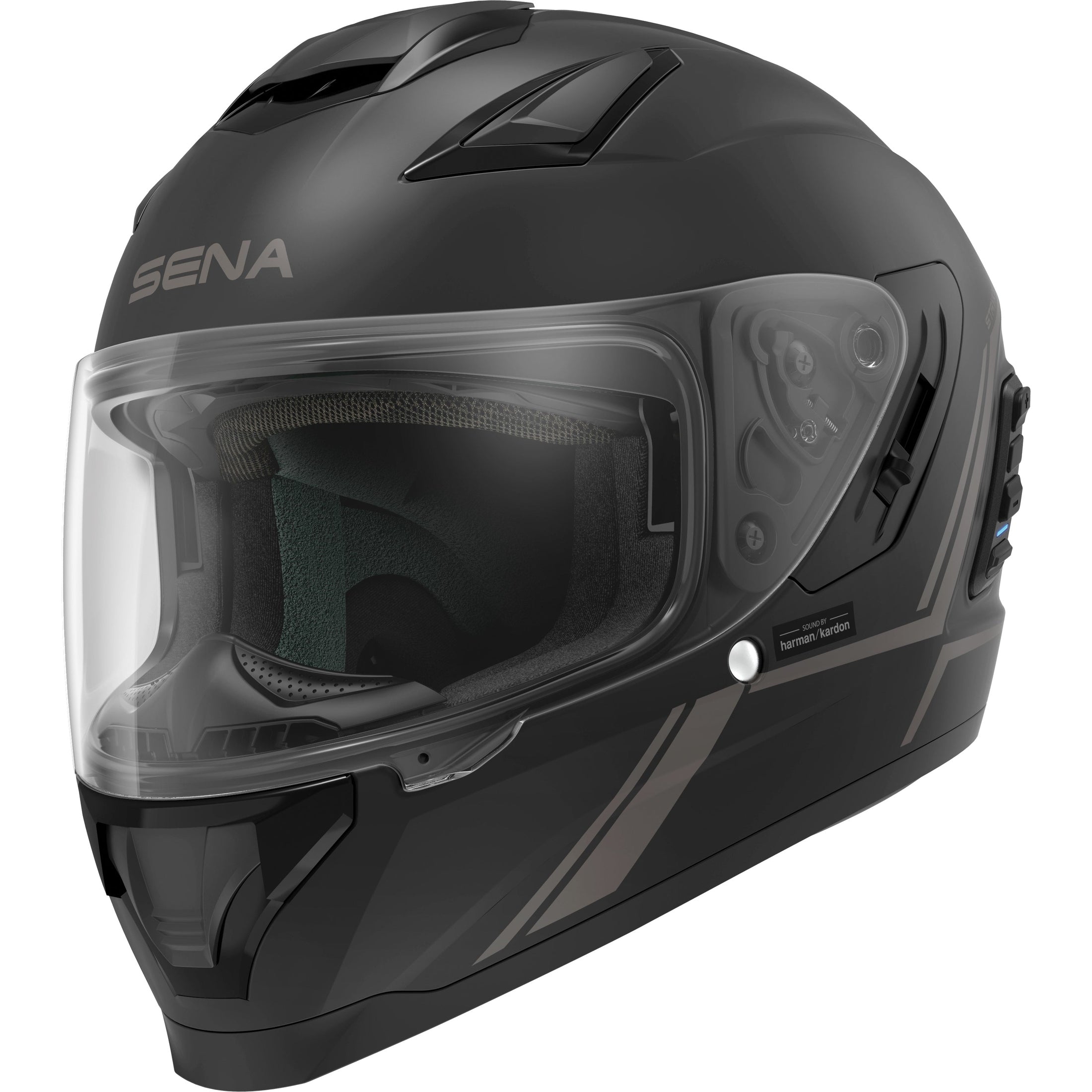 SENA STRYKER FULL FACE HELMET WITH MESH INTERCOM MATTE BLACK SM