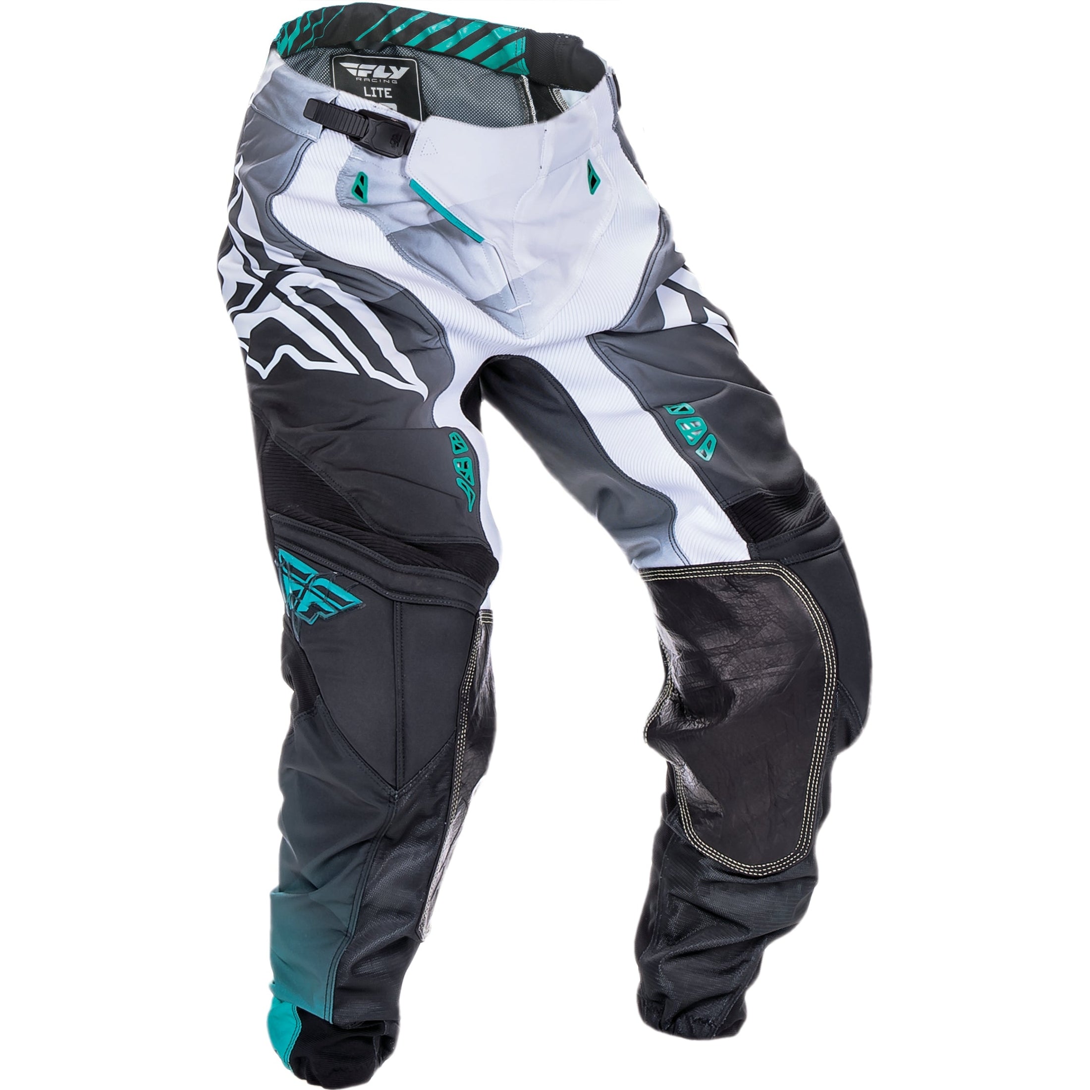 FLY RACING LITE HYDROGEN PANT BLACK/WHITE/TEAL SZ 38