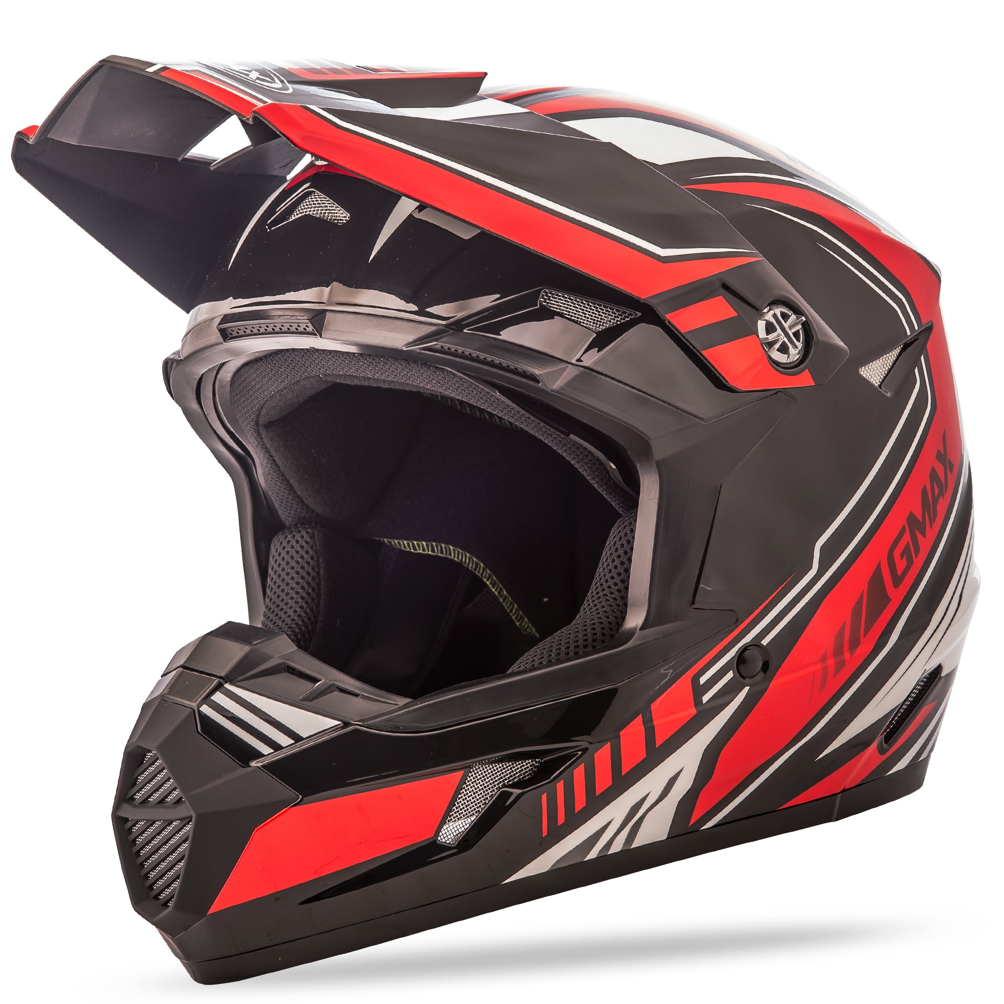 GMAX YOUTH MX-46Y OFF-ROAD UNCLE HELMET BLACK/RED YS