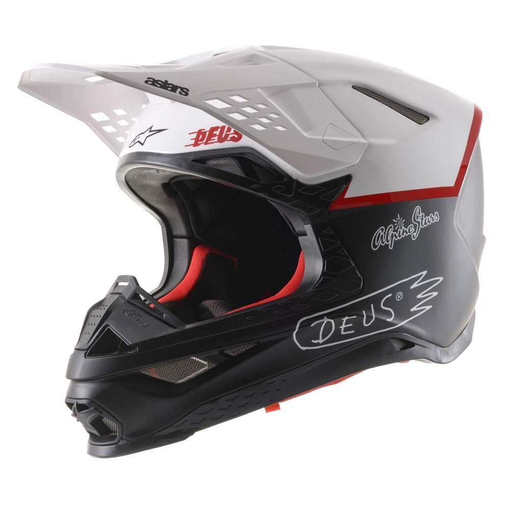 ALPINESTARS S-M8 X DEUS20 HELMET BLACK/WHITE/DEEP RED LG