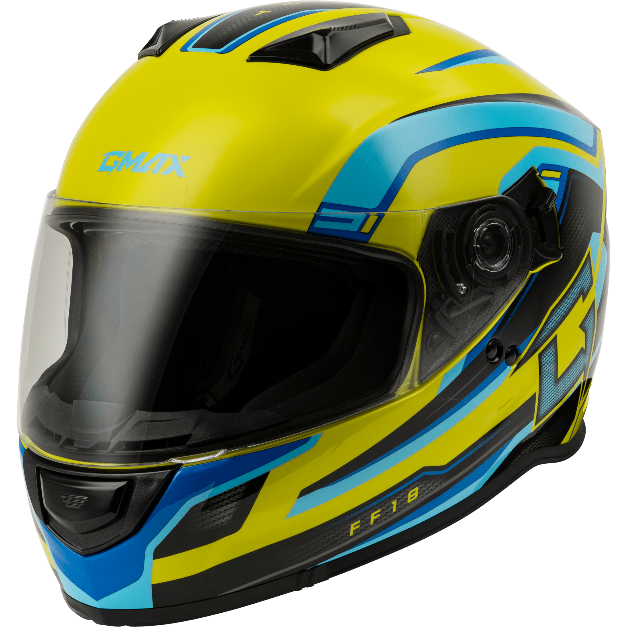 GMAX FF-18 DRIFT HELMET YELLOW/BLUE/BLACK 2X