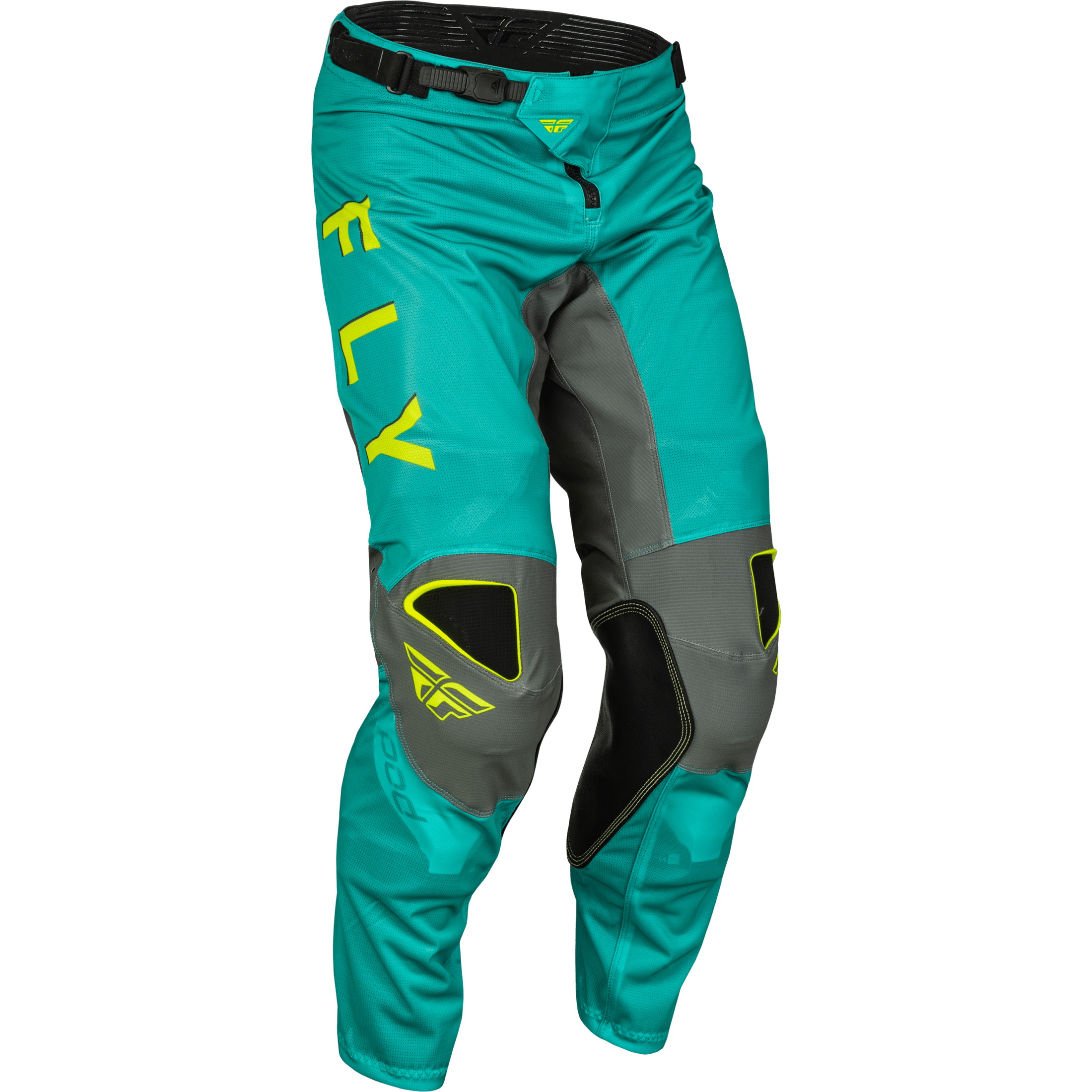 FLY RACING KINETIC MESH KORE PANTS HI-VIS/TEAL/GREY SZ 30