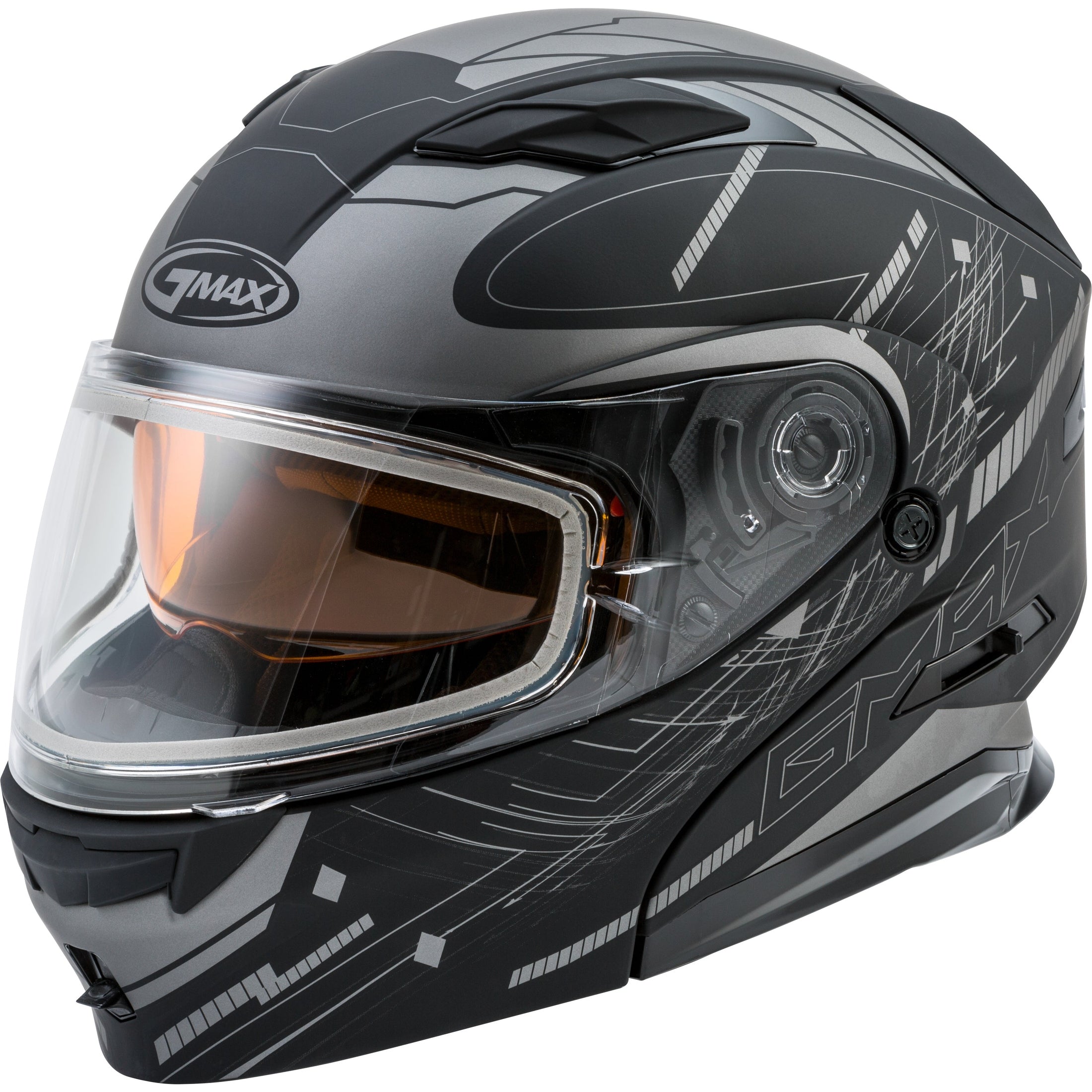 GMAX MD-01S MODULAR WIRED SNOW HELMET MATTE BLACK/SILVER LG
