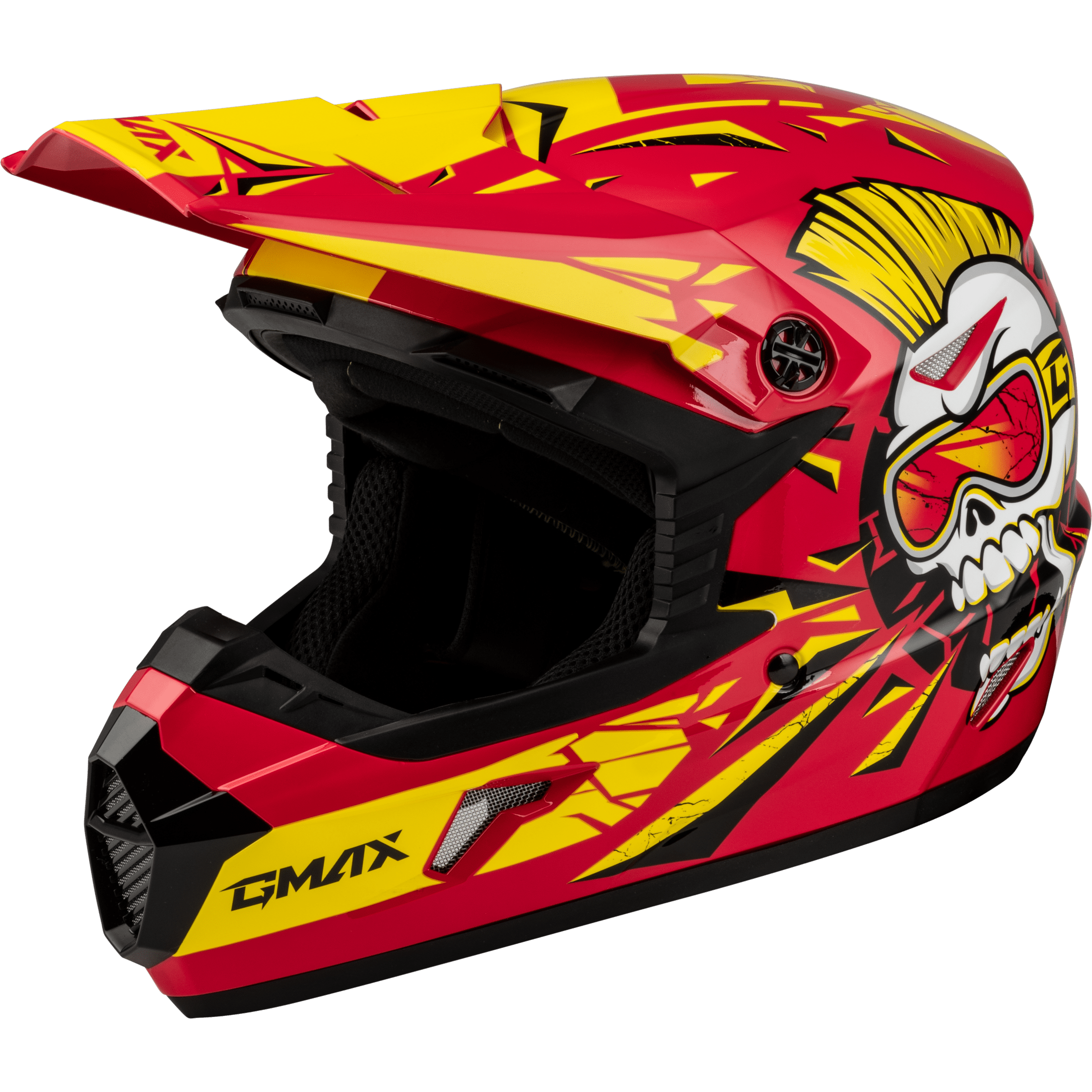 GMAX YOUTH MX-46Y UNSTABLE HELMET RED/YELLOW YM