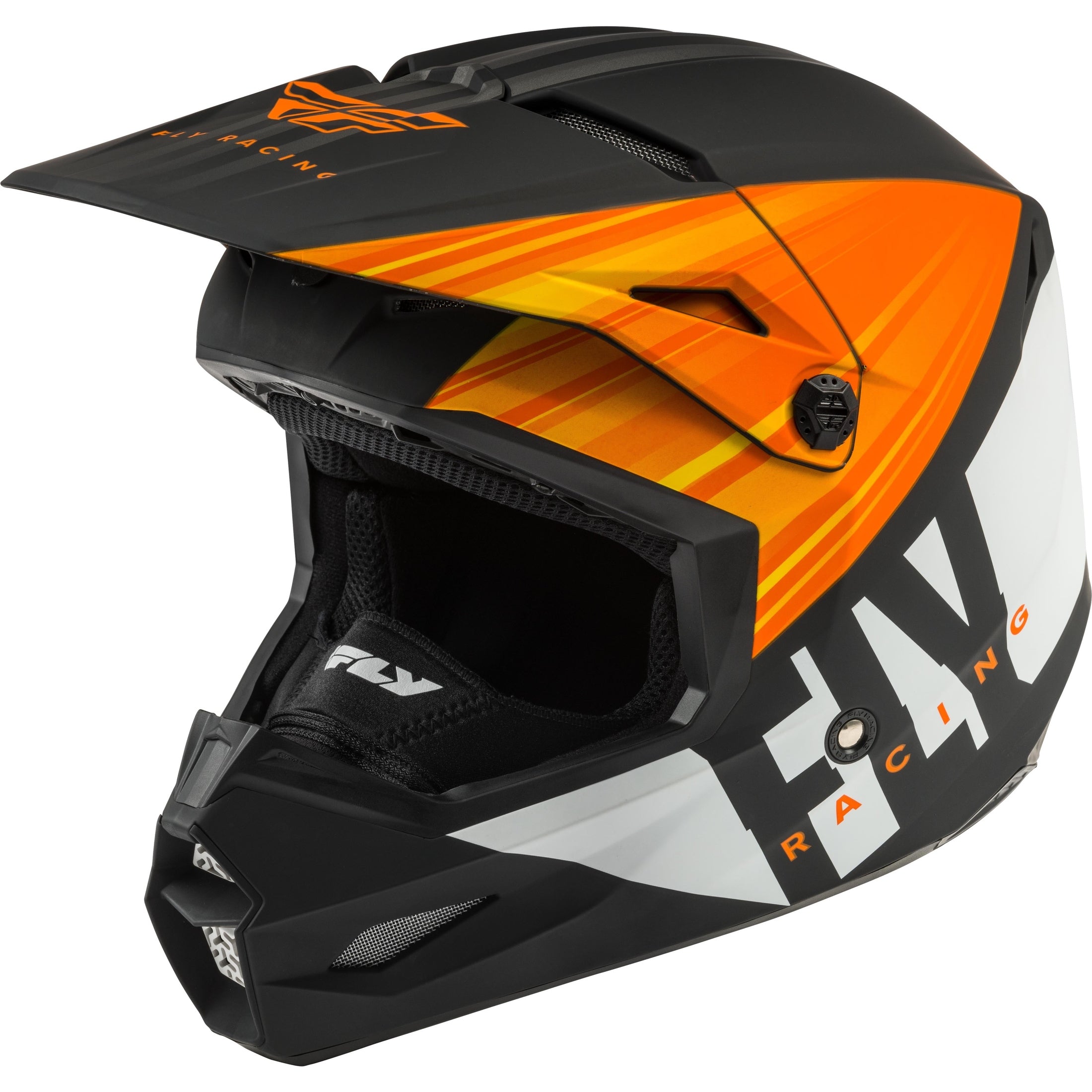 FLY RACING KINETIC COLD WEATHER HELMET MATTE ORANGE/BLACK/WHITE SM
