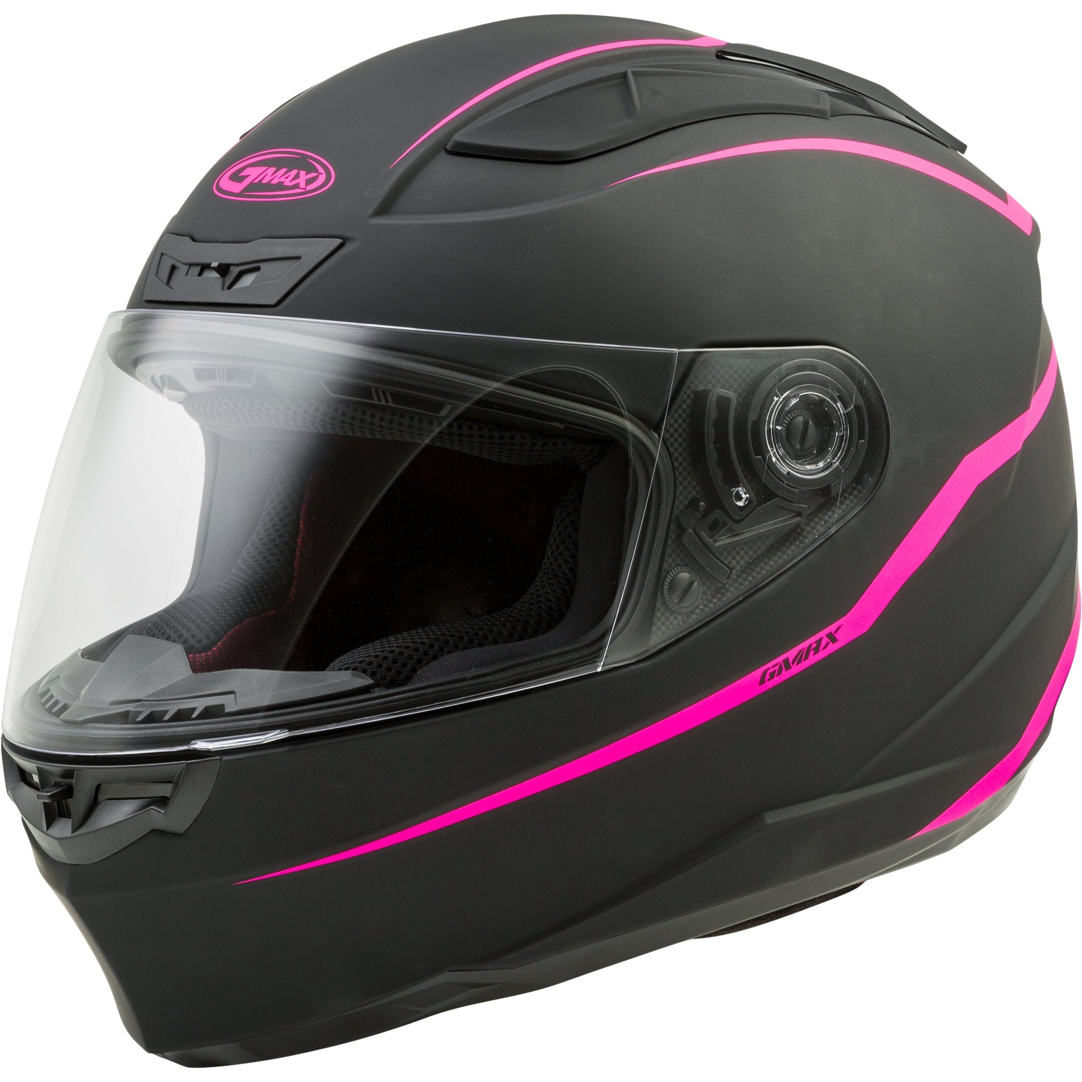 GMAX FF-88 FULL-FACE PRECEPT HELMET BLACK/HI-VIS PINK SM