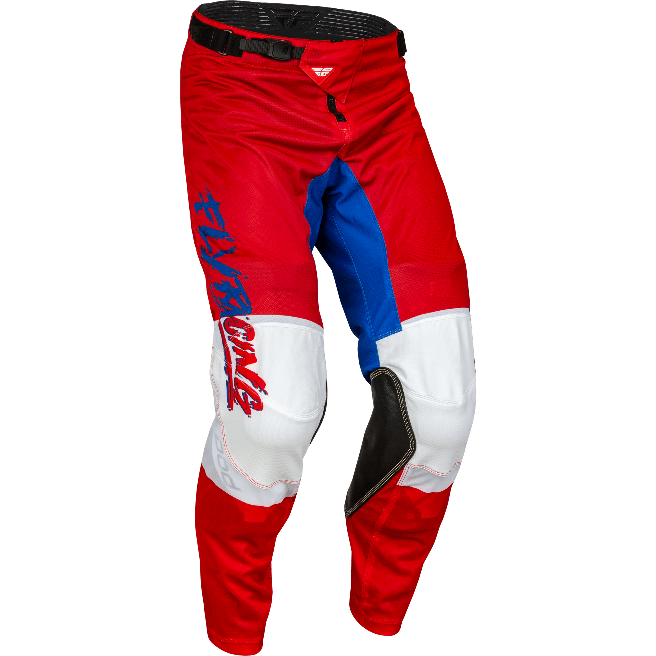 FLY RACING YOUTH KINETIC MESH KHAOS PANTS RED/WHITE/BLUE SZ 24