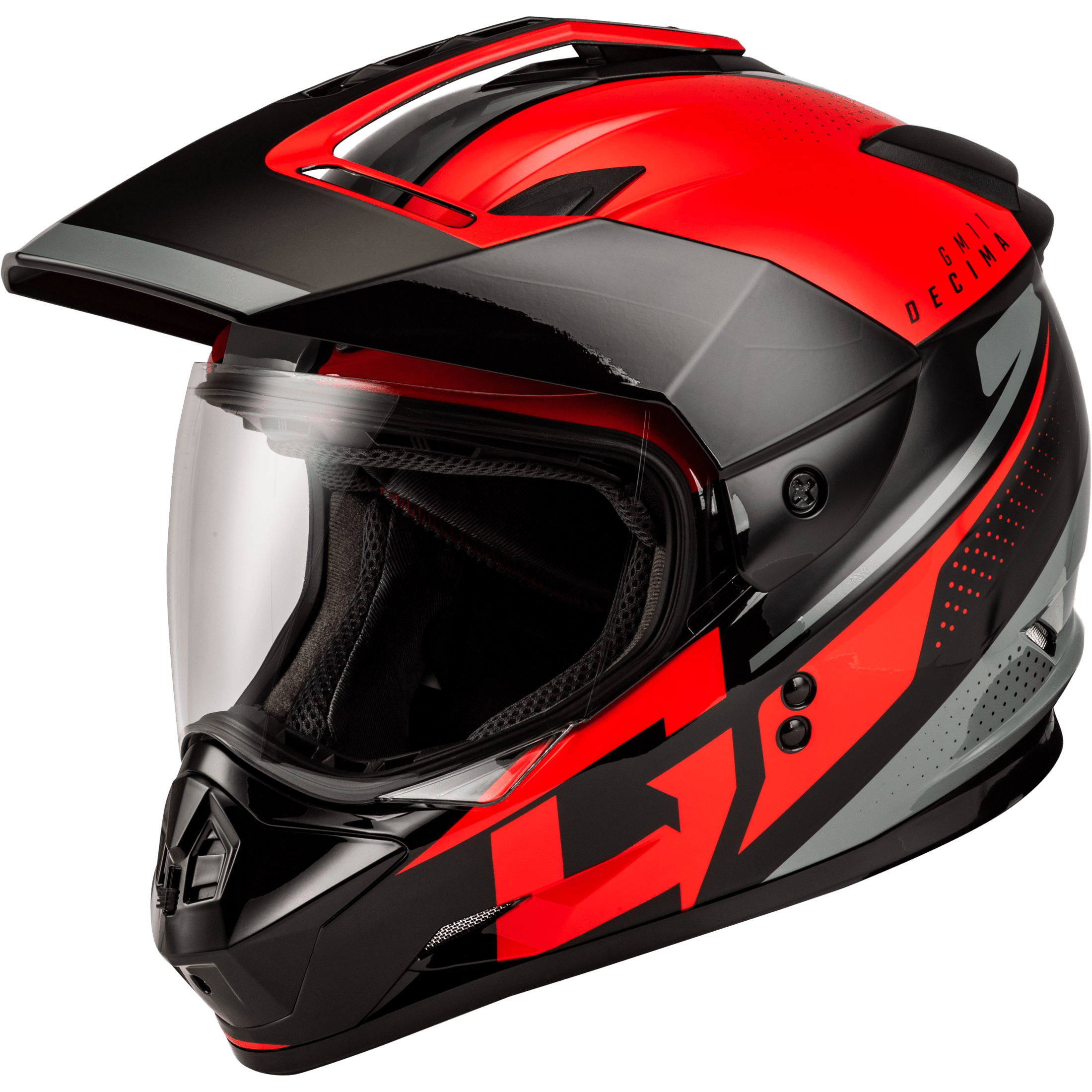 GMAX GM-11 DECIMA HELMET BLACK/RED/GREY XL