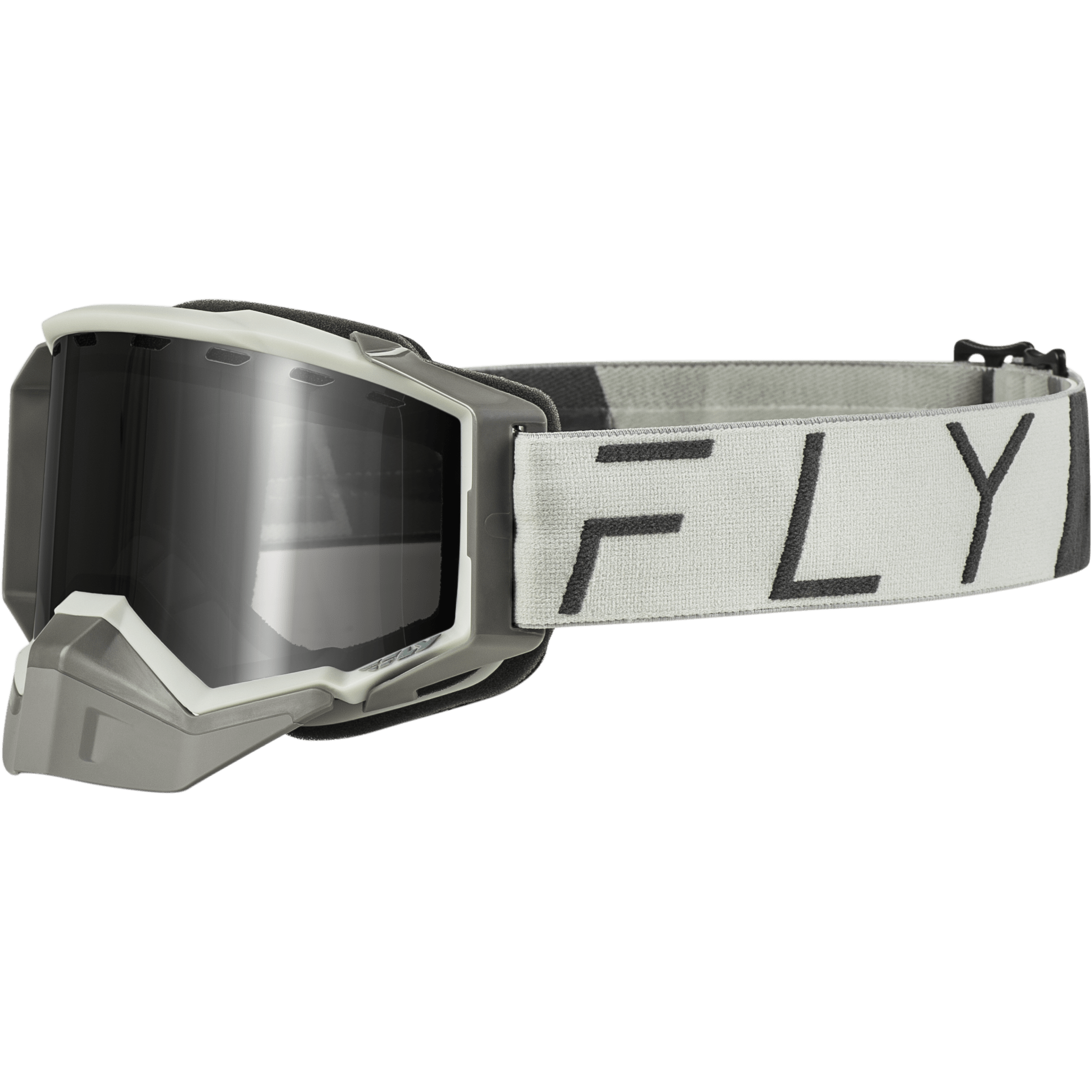 FLY RACING ZONE PRO SNOW GOGGLE GREY W/ SILVER MIR/PLRZD SMOKE LENS