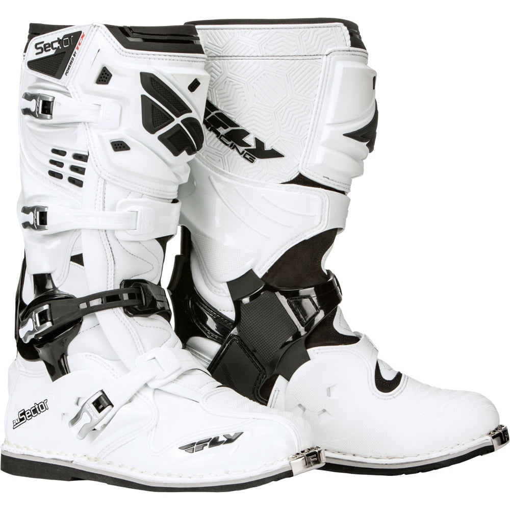 FLY RACING SECTOR BOOTS WHITE SZ 9
