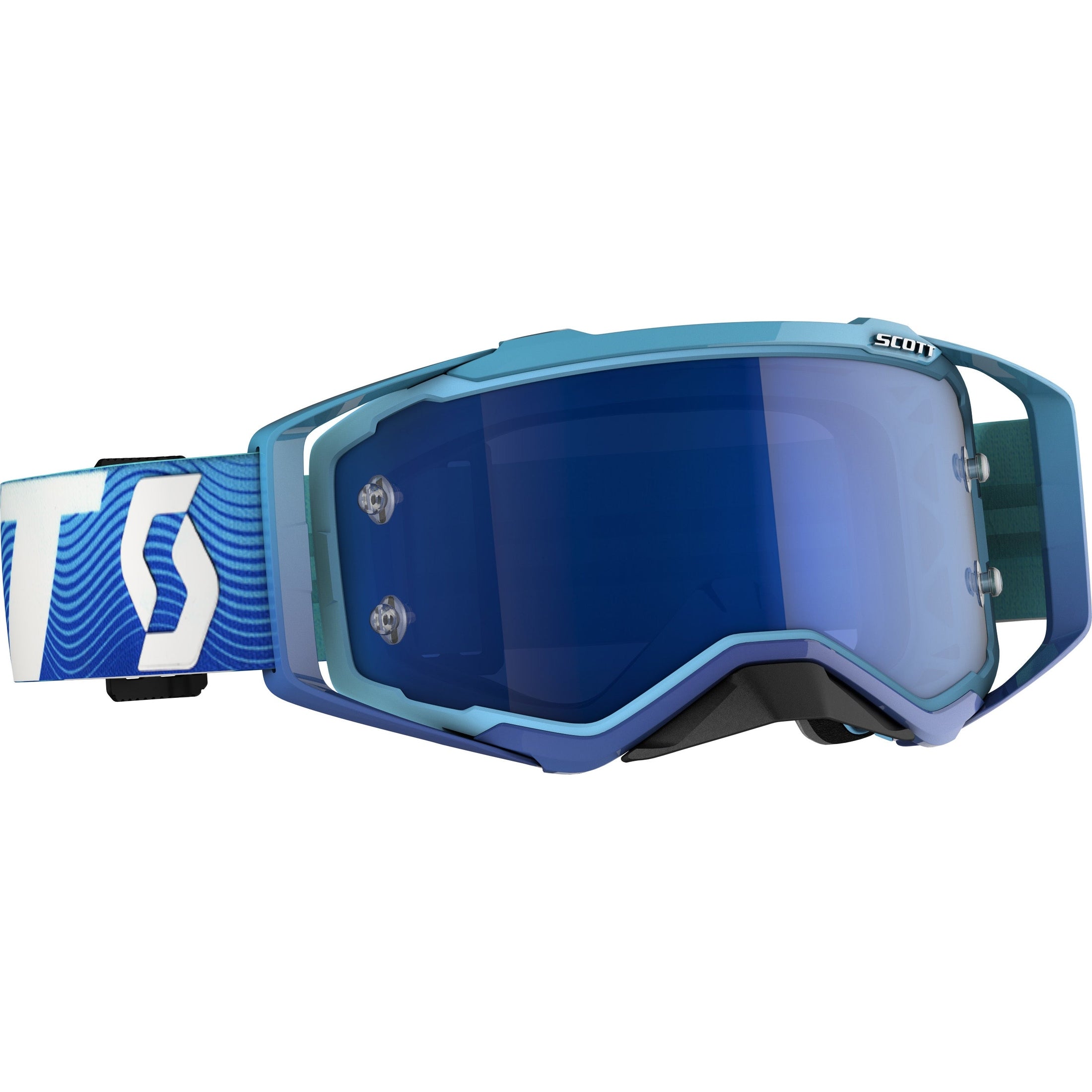 SCOTT PROSPECT GOGGLE BLUE/WHITE ELECTRIC BLUE CHROME WORKS