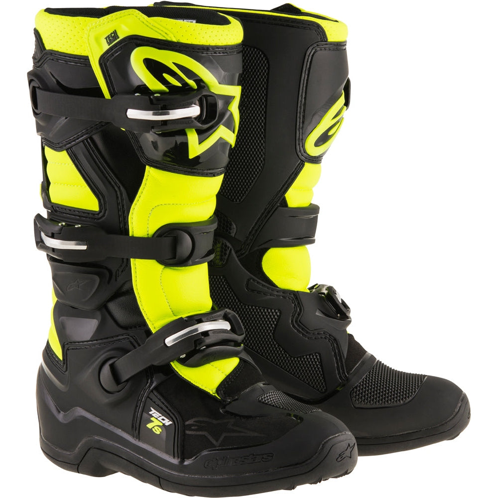 ALPINESTARS TECH 7S BOOTS BLACK/YELLOW SZ 04