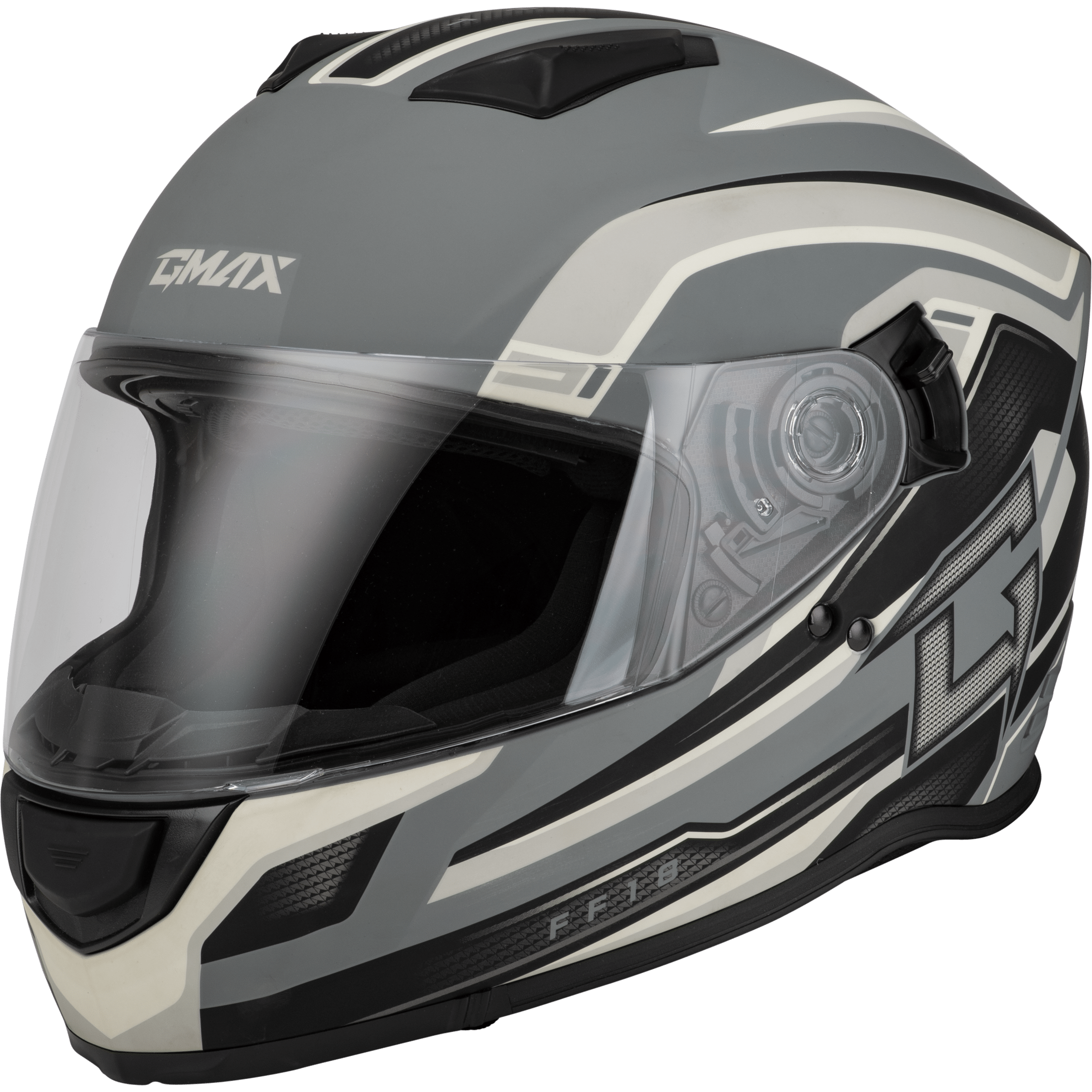 GMAX FF-18 DRIFT HELMET MATTE GREY/SILVER/BLACK 3X