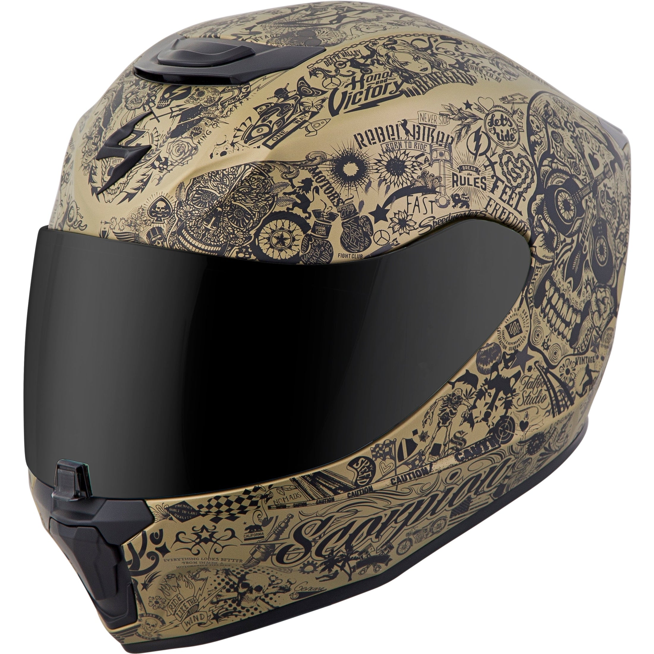 SCORPION EXO EXO-R420 FULL-FACE HELMET SHAKE GOLD SM