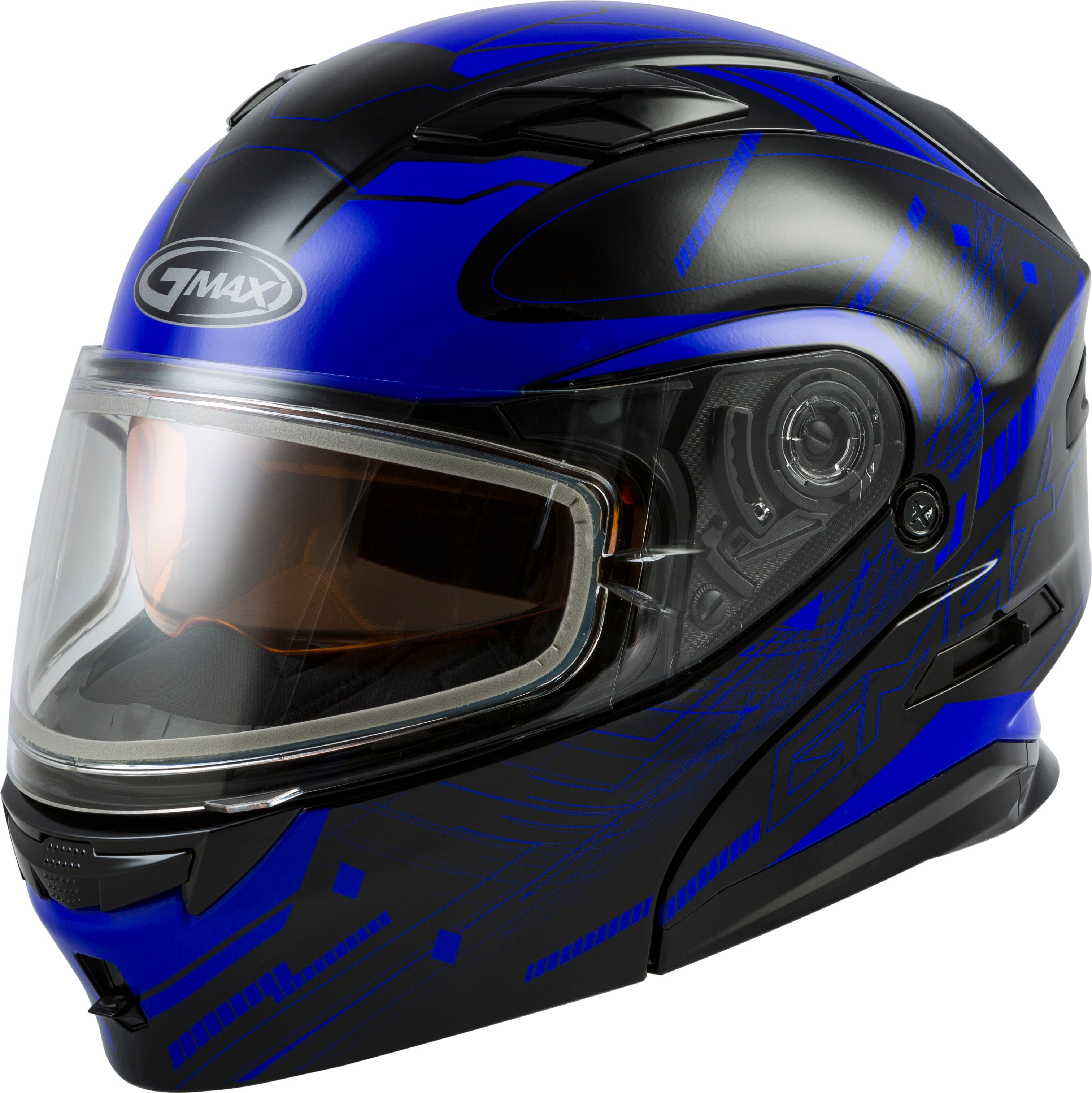 GMAX MD-01S MODULAR WIRED SNOW HELMET BLACK/BLUE XL