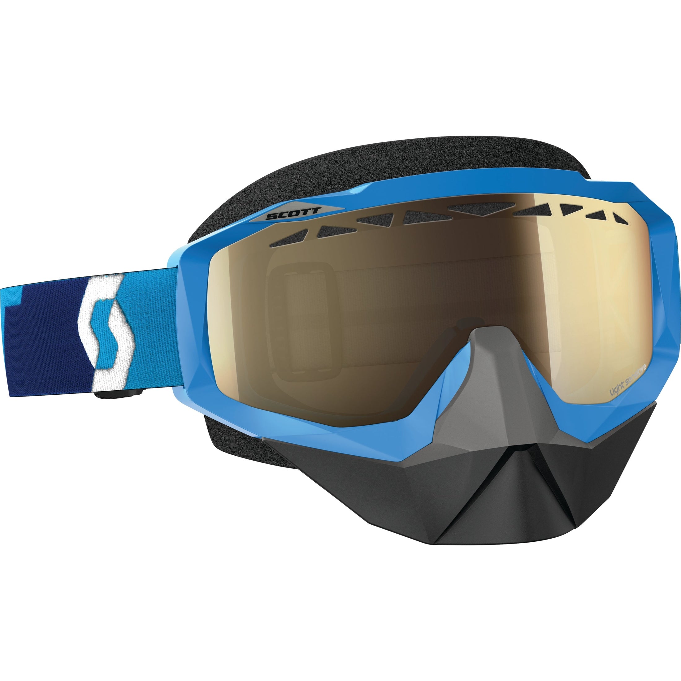 SCOTT HUSTLE SNOCROSS GOGGLE BLUE W/L.S. BRONZE CHROME LENS