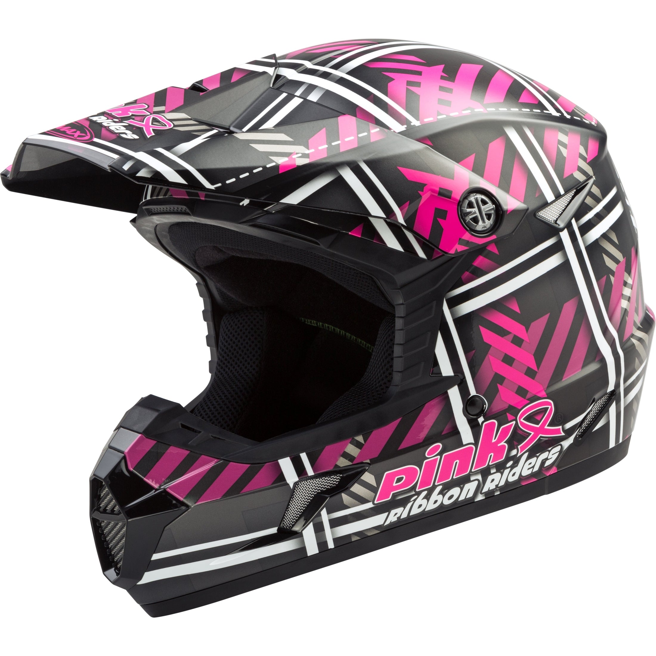 GMAX MX-46 OFF-ROAD PINK RIBBON RIDERS HELMET BLACK/PINK XL