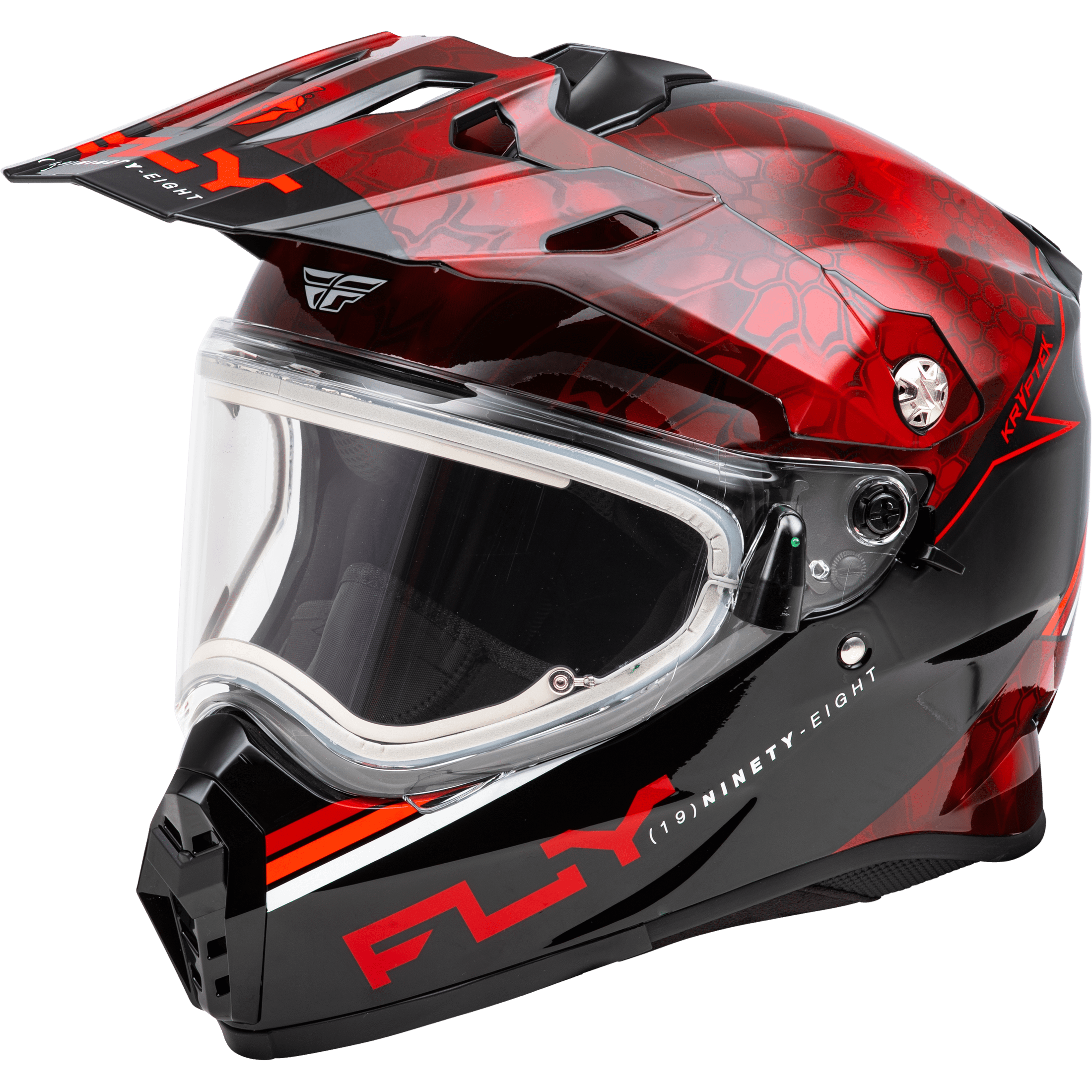 FLY RACING TREKKER CW CONCEAL HELMET ELEC SHLD RED/BLACK 2X