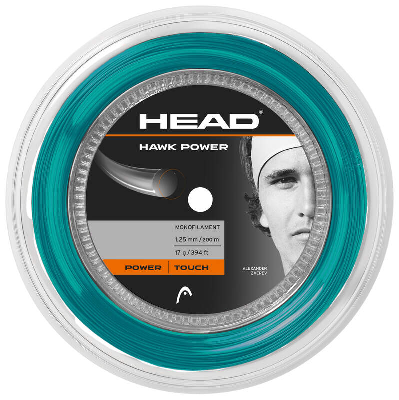 Tennis Strings Reels Hawk Power (200m reel) PT Petrol - 16g-1.30mm Size