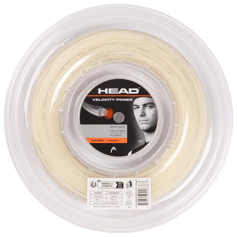 Tennis Strings Reels Velocity MLT Power(200m reel) NT Natural - 16g-1.30mm Size