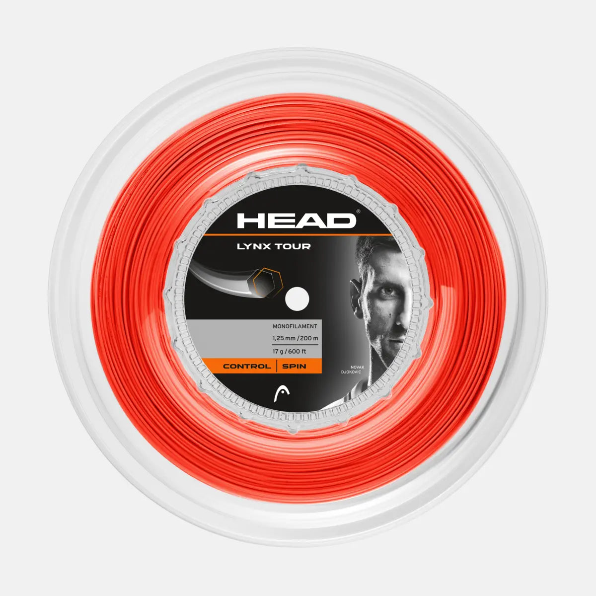 Tennis Strings Reels Lynx Tour (200m reel) OR Orange - 16g-1.30mm Size