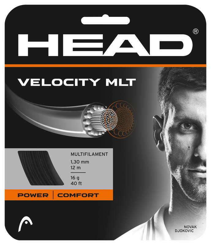Tennis Strings Set HEAD Velocity MLT Racquetball BK Black - 17g-1.25mm Size