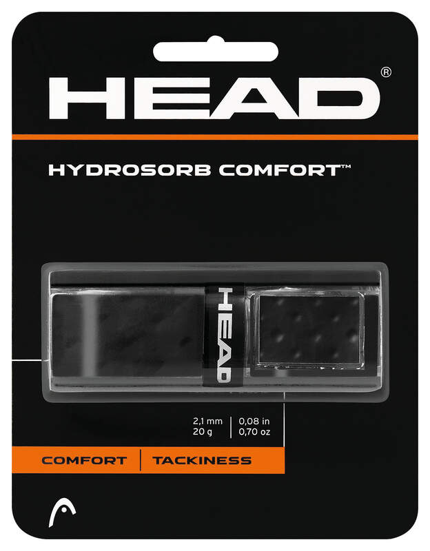 Tennis Grips HEAD Replacement HydroSorb Comfort BK Black - 20g-2.1mm Size