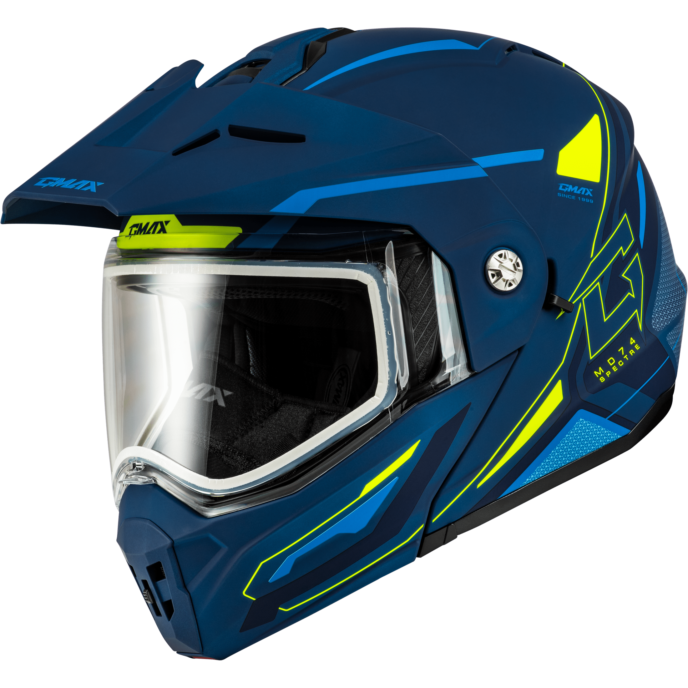 GMAX MD-74S SPECTRE SNOW HELMET MATTE BLUE/GREEN XS
