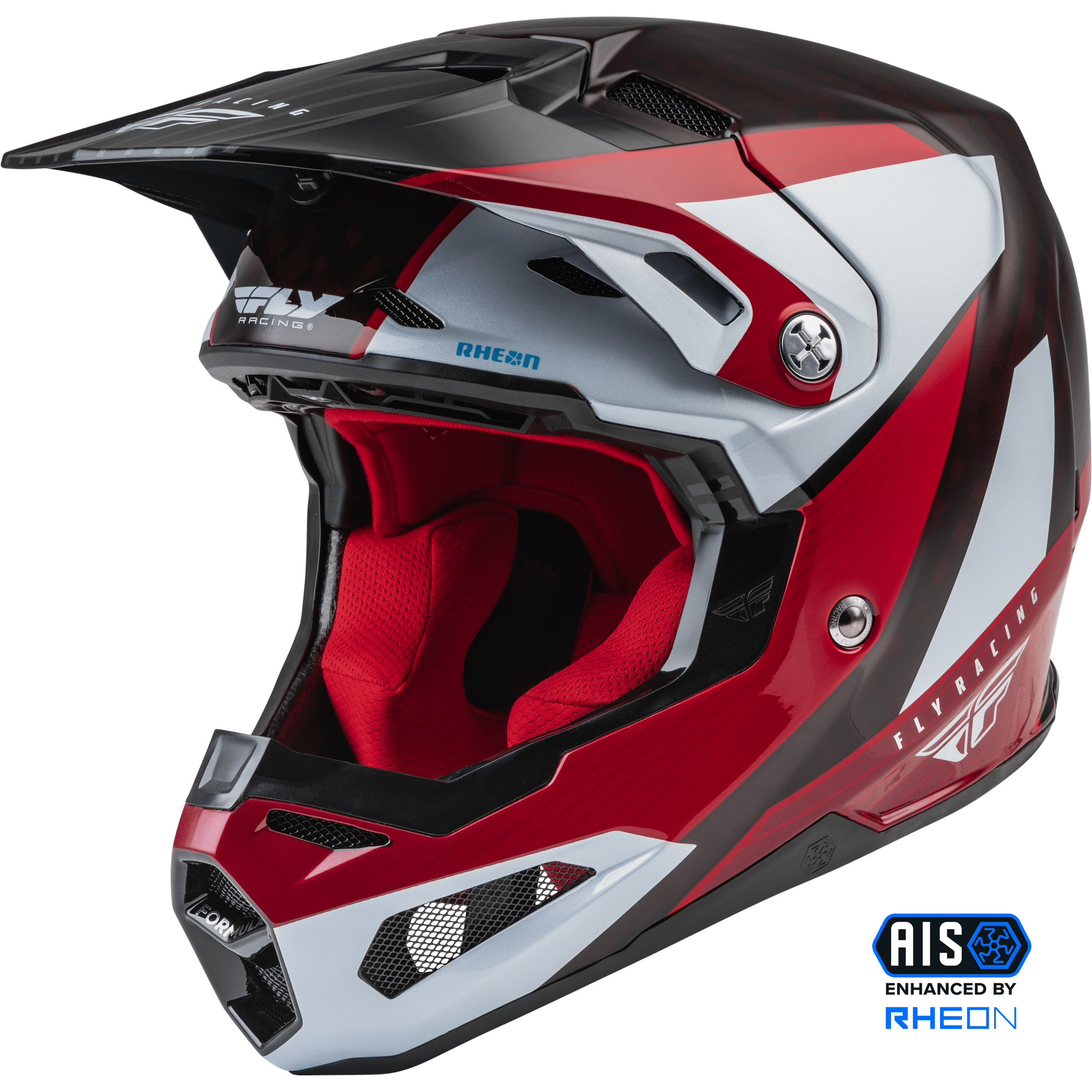 FLY RACING FORMULA CARBON PRIME HELMET RED/WHITE/RED CARBON LG