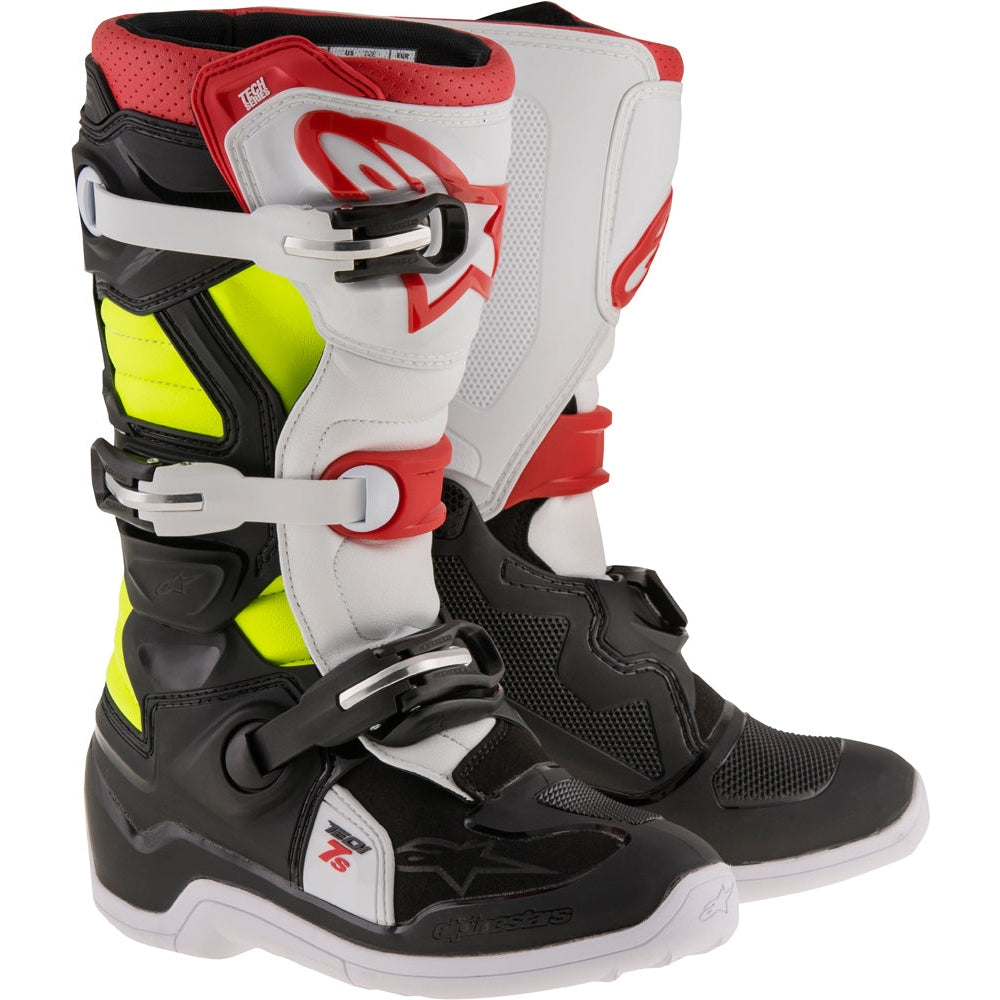 ALPINESTARS TECH 7S BOOTS BLACK/RED/YELLOW SZ 03