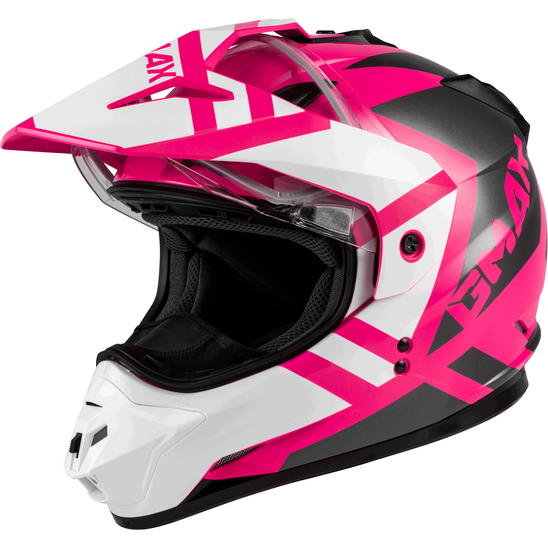 GMAX GM-11S DUAL-SPORT TRAPPER SNOW HELMET PINK/WHITE/GREY SM