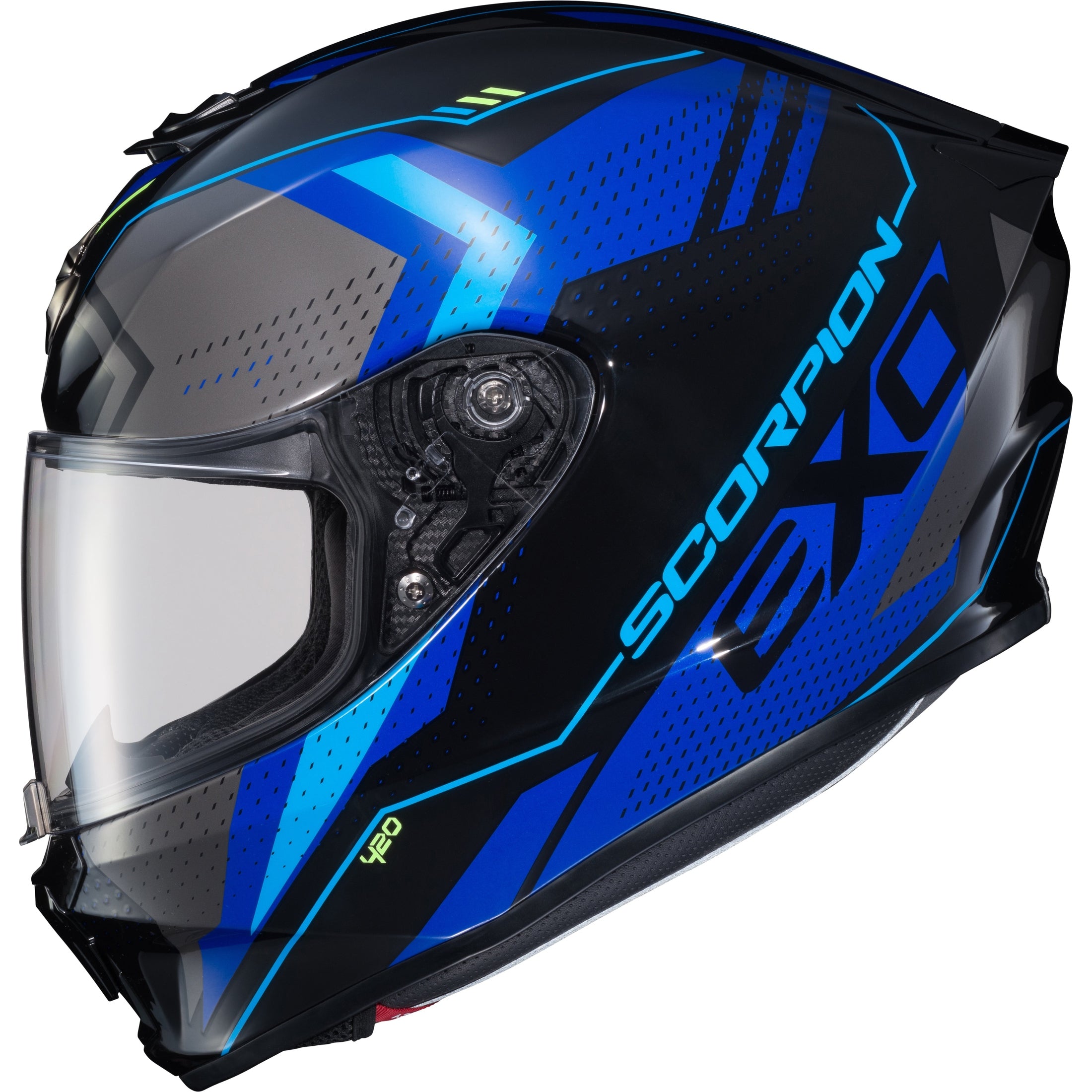 SCORPION EXO EXO-R420 FULL-FACE HELMET SEISMIC BLUE LG