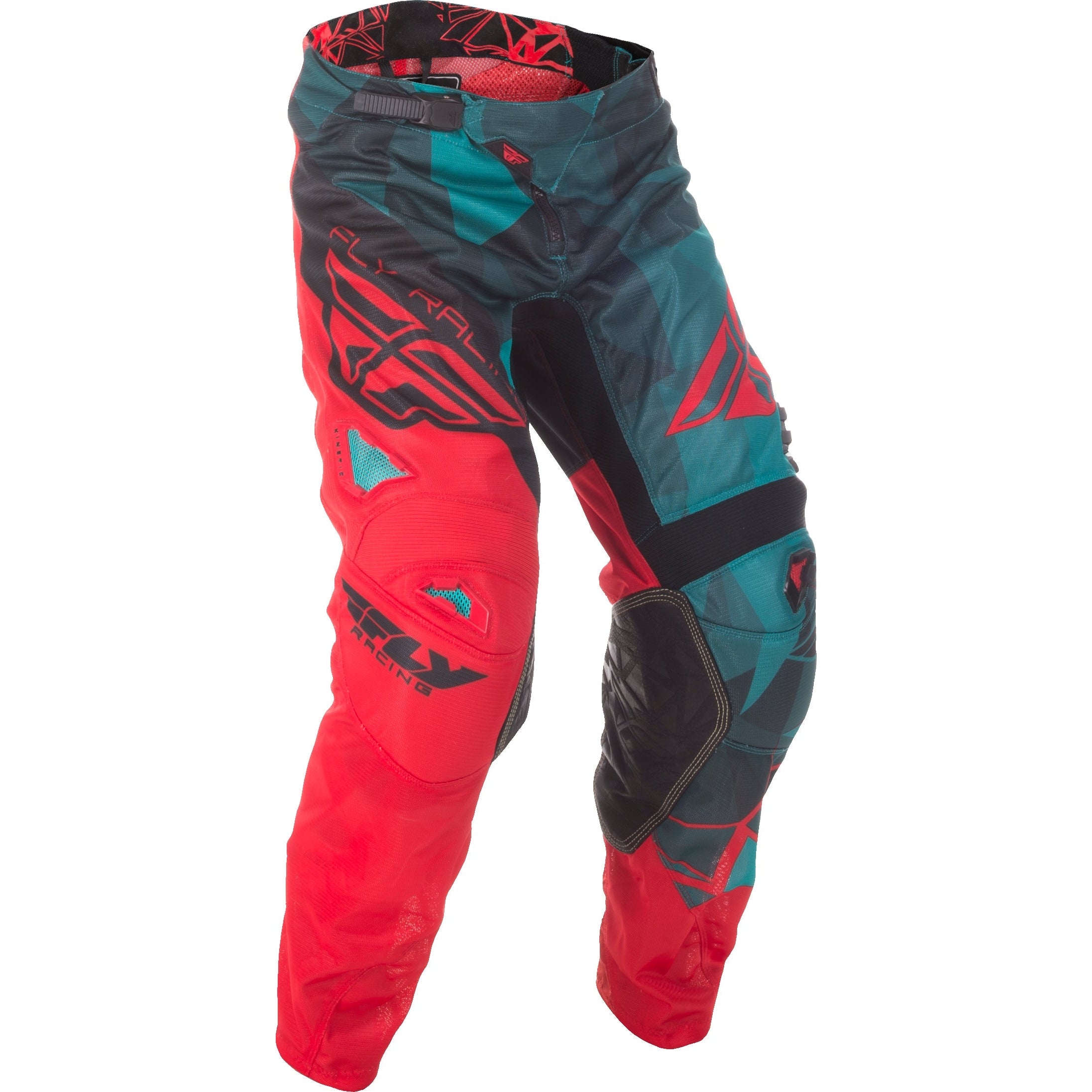 FLY RACING KINETIC MESH PANTS TEAL/RED/BLACK SZ 28