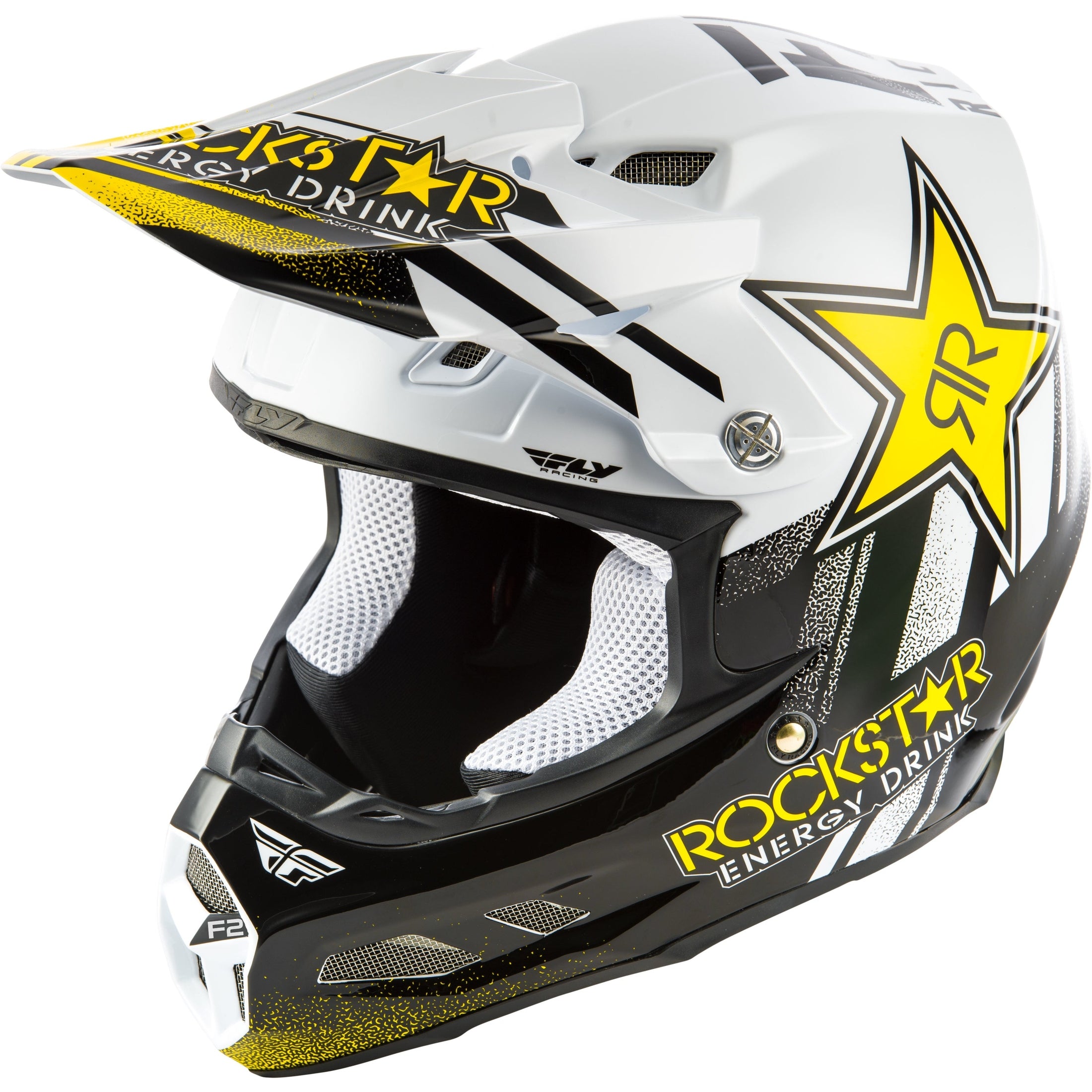 FLY RACING F2 CARBON ROCKSTAR HELMET BLACK/WHITE XS