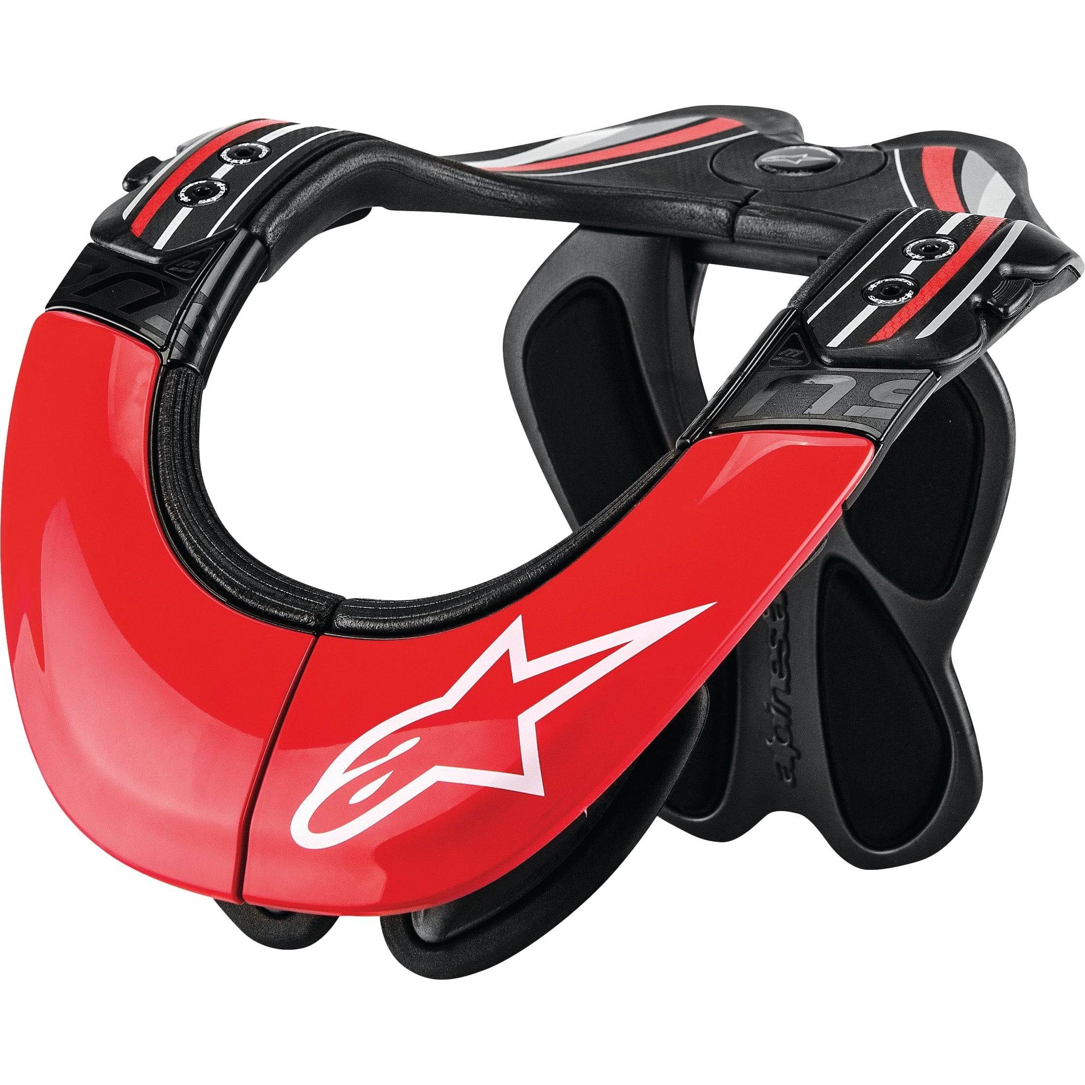 ALPINESTARS BNS TECH CARBON NECK SUPPORT ANTHRACITE/RED/WHITE LG-XL