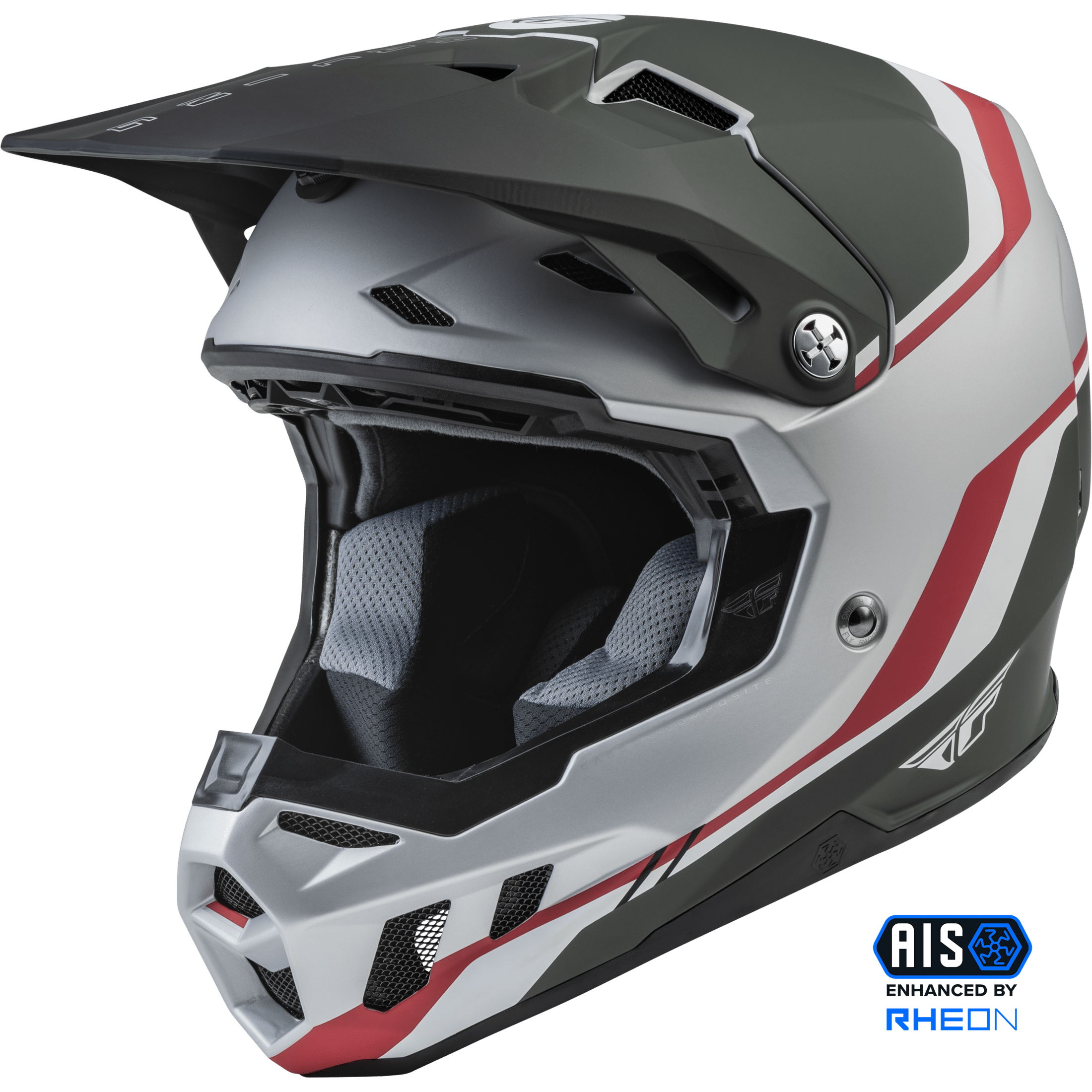 FLY RACING FORMULA CC DRIVER HELMET MATTE SILVER/RED/WHITE 2X