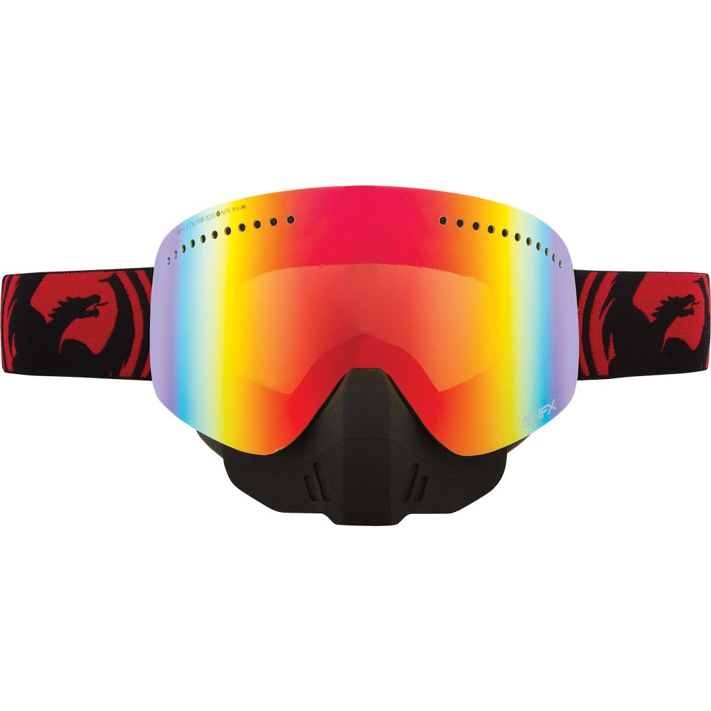 DRAGON NFX SNOW GOGGLE JET RED SPLIT W/RED ION LENS