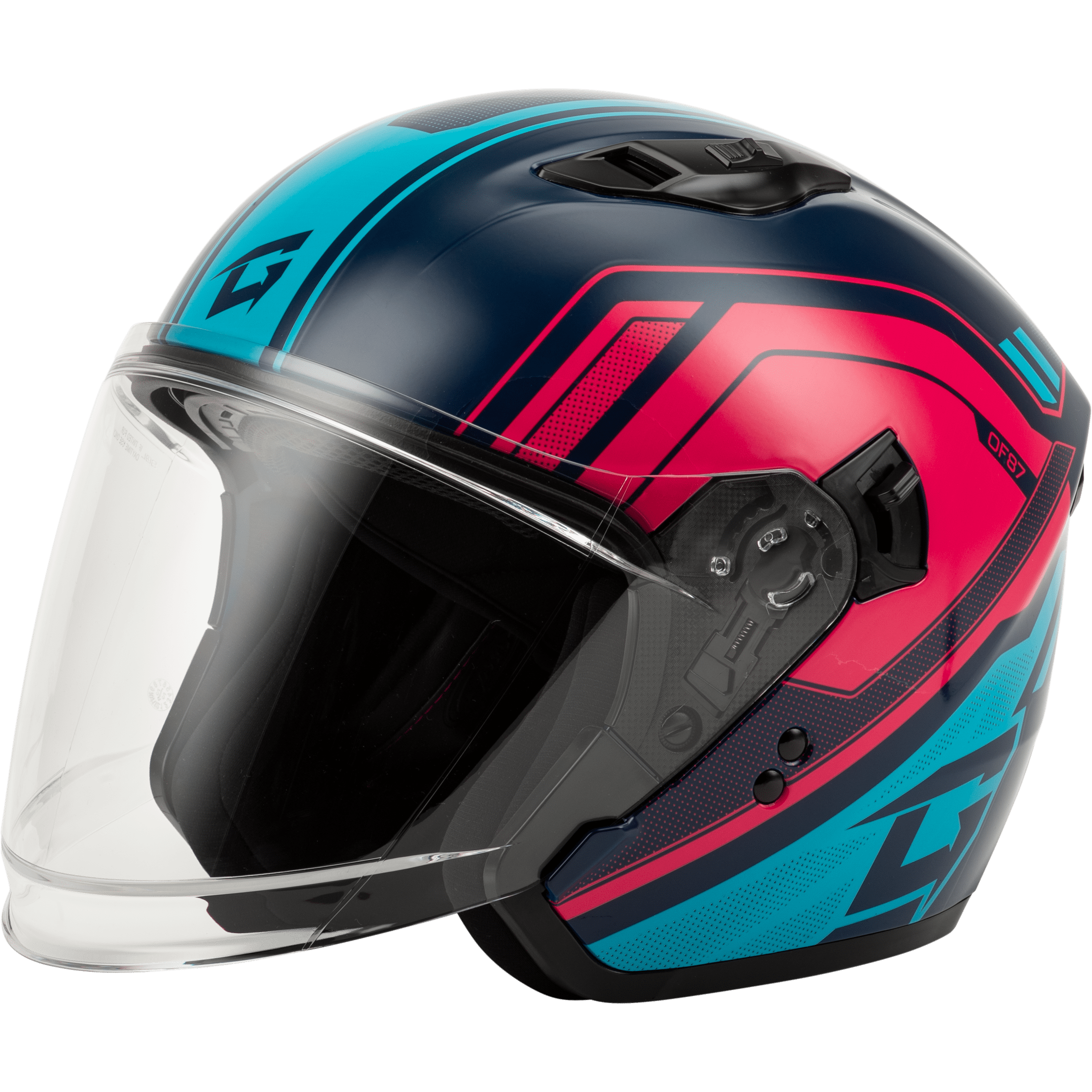 GMAX OF-87 DUKE HELMET W/LED LIGHT BLUE/RED MD