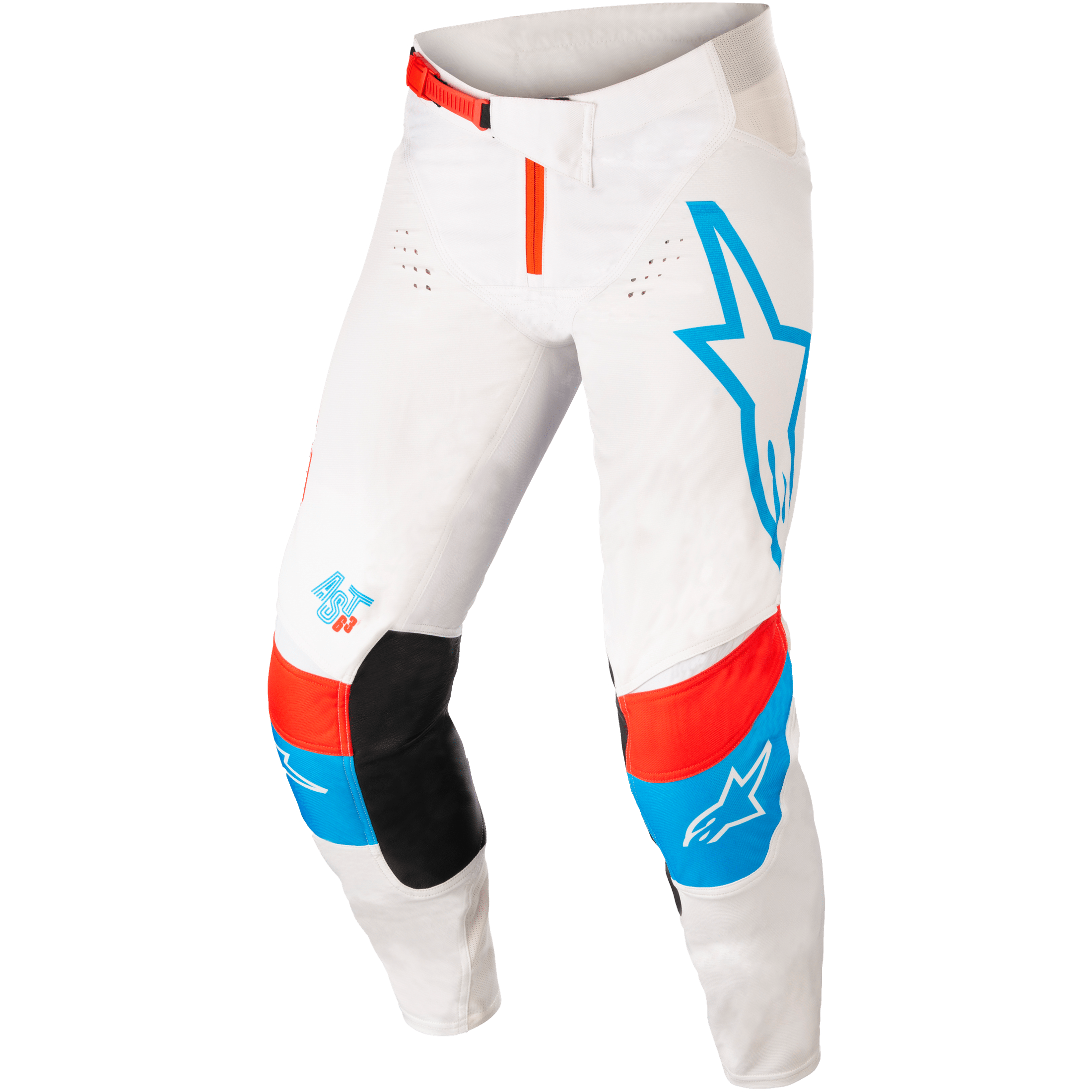 ALPINESTARS TECHSTAR QUADRO PANTS OFF WHT/BLU NEO/BRT RED SZ 32