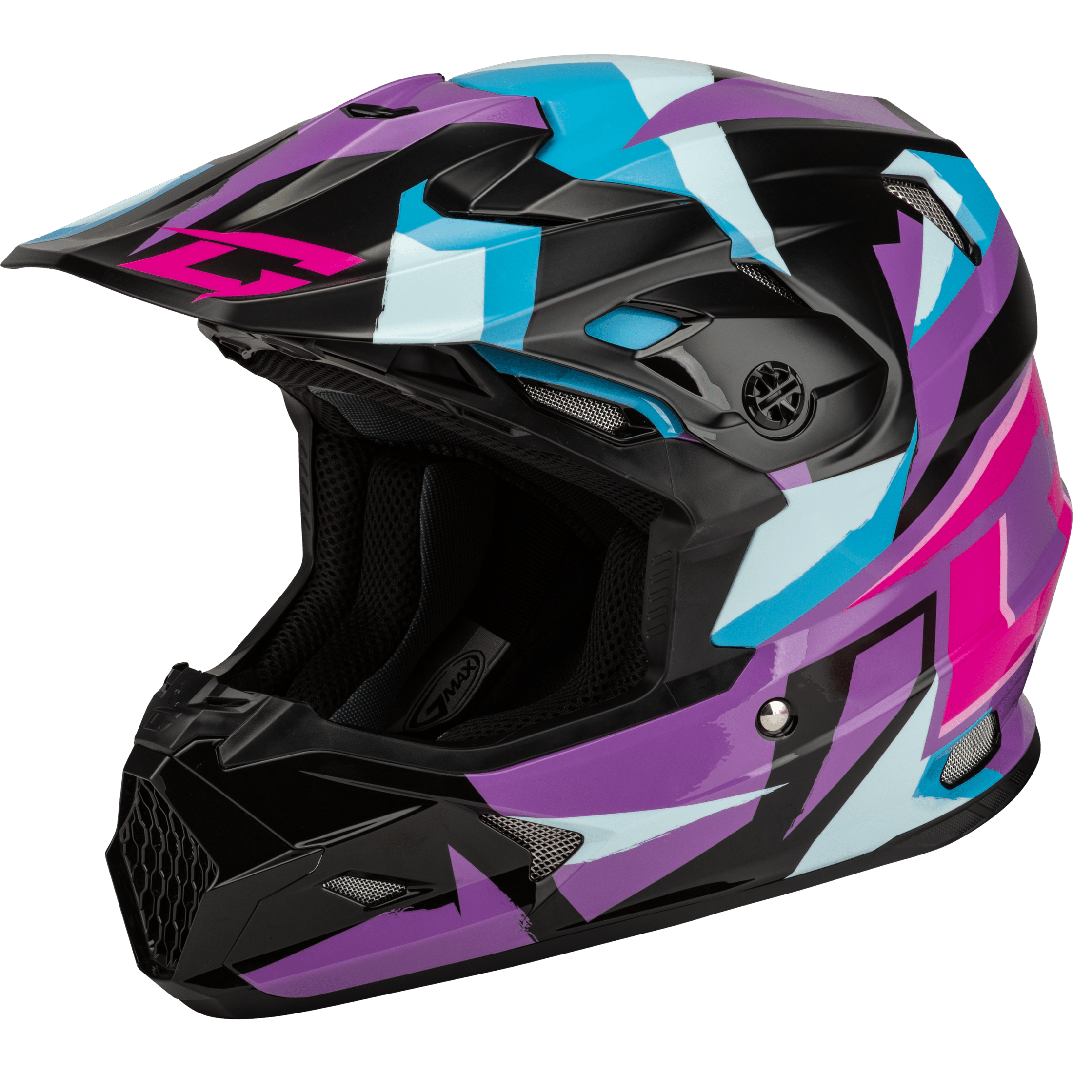 GMAX MX-96 SPLINTER HELMET BLACK/PURPLE/BLUE 2X